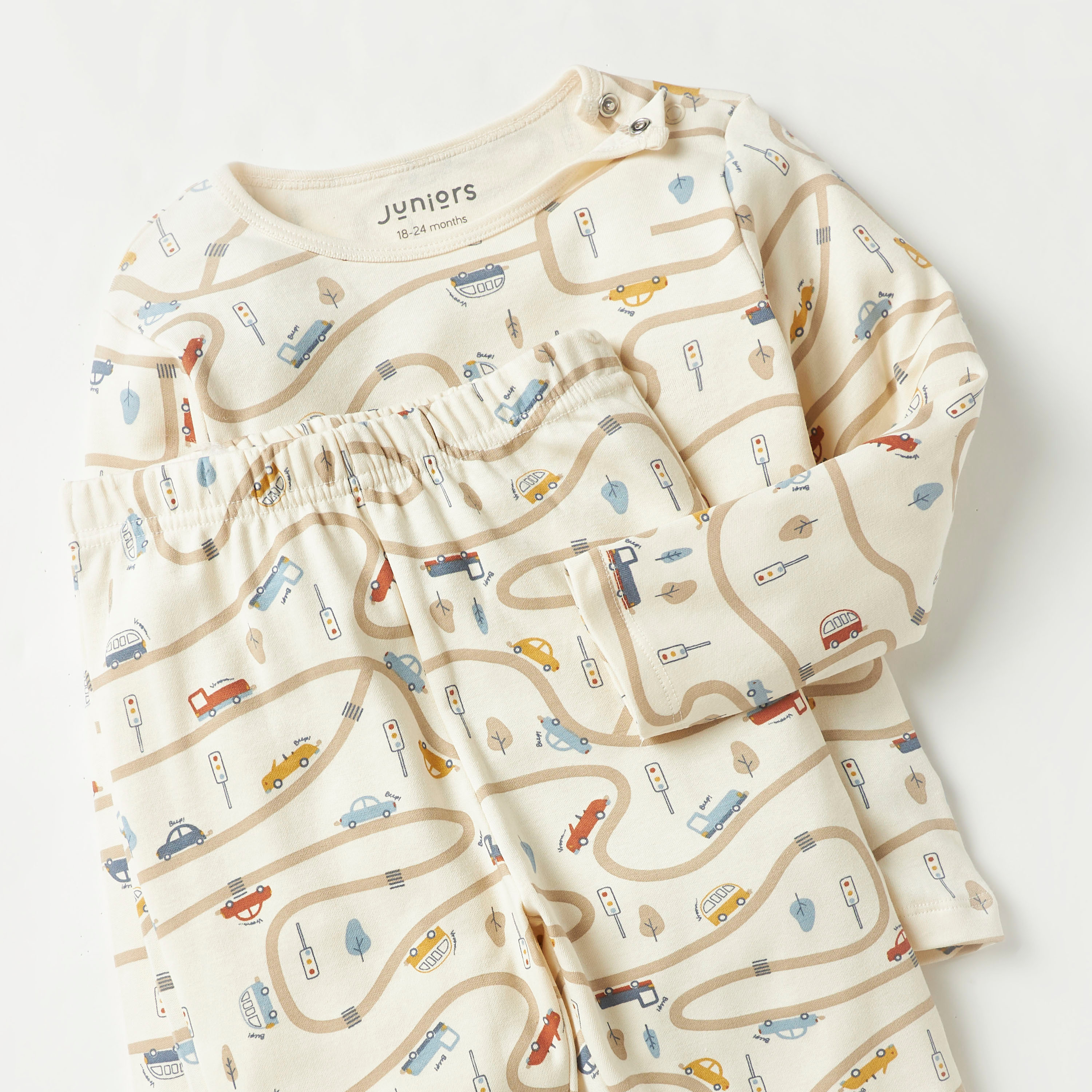 Juniors Tractor Print T-shirt and Pyjama Set-baby-boys-clothing-nightwear-pyjamasets-image-5