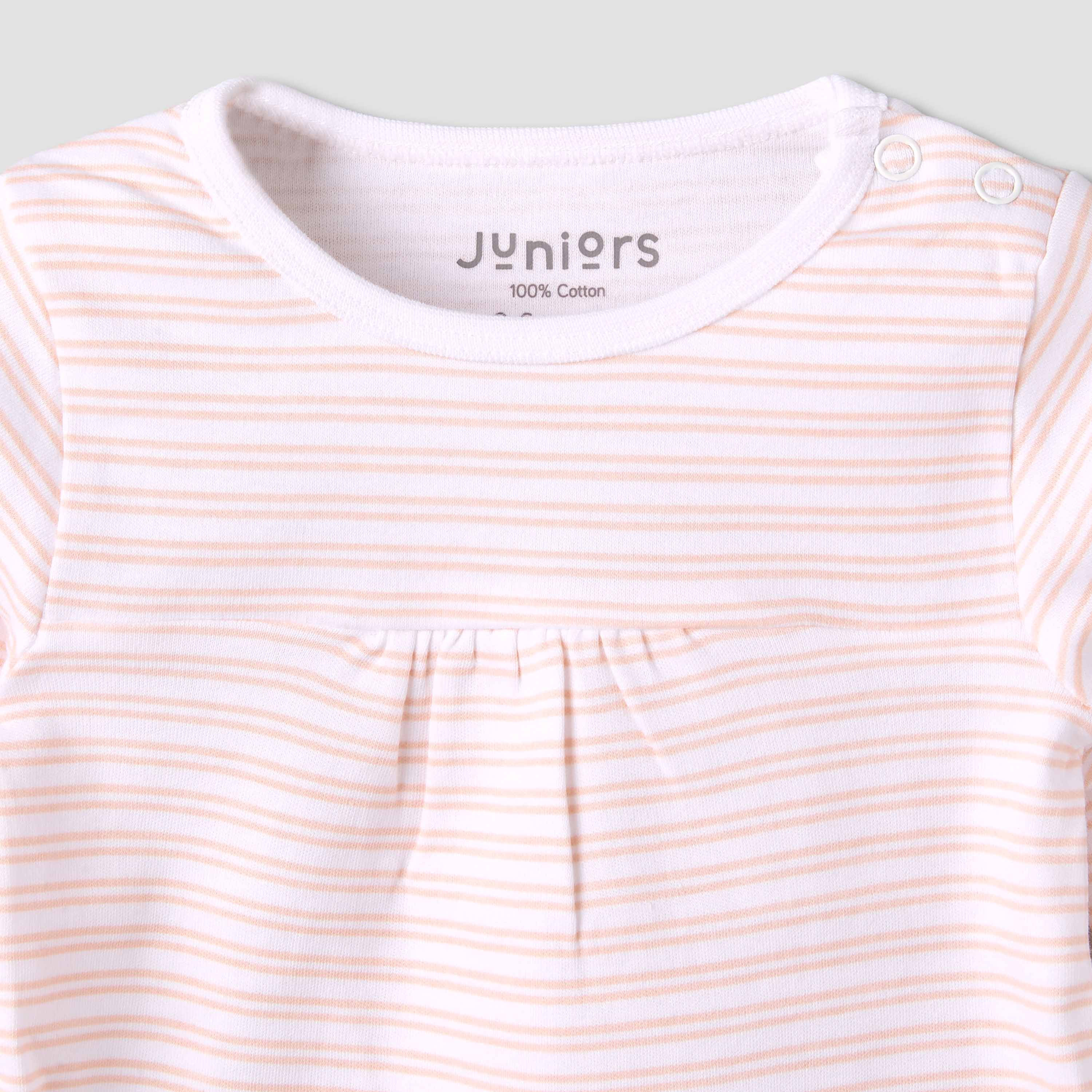 Pack of 3 Juniors Cotton Round Neck Long Sleeves Pyjama Set with Floral Print-baby-girls-clothing-nightwear-pyjamasets-image-14