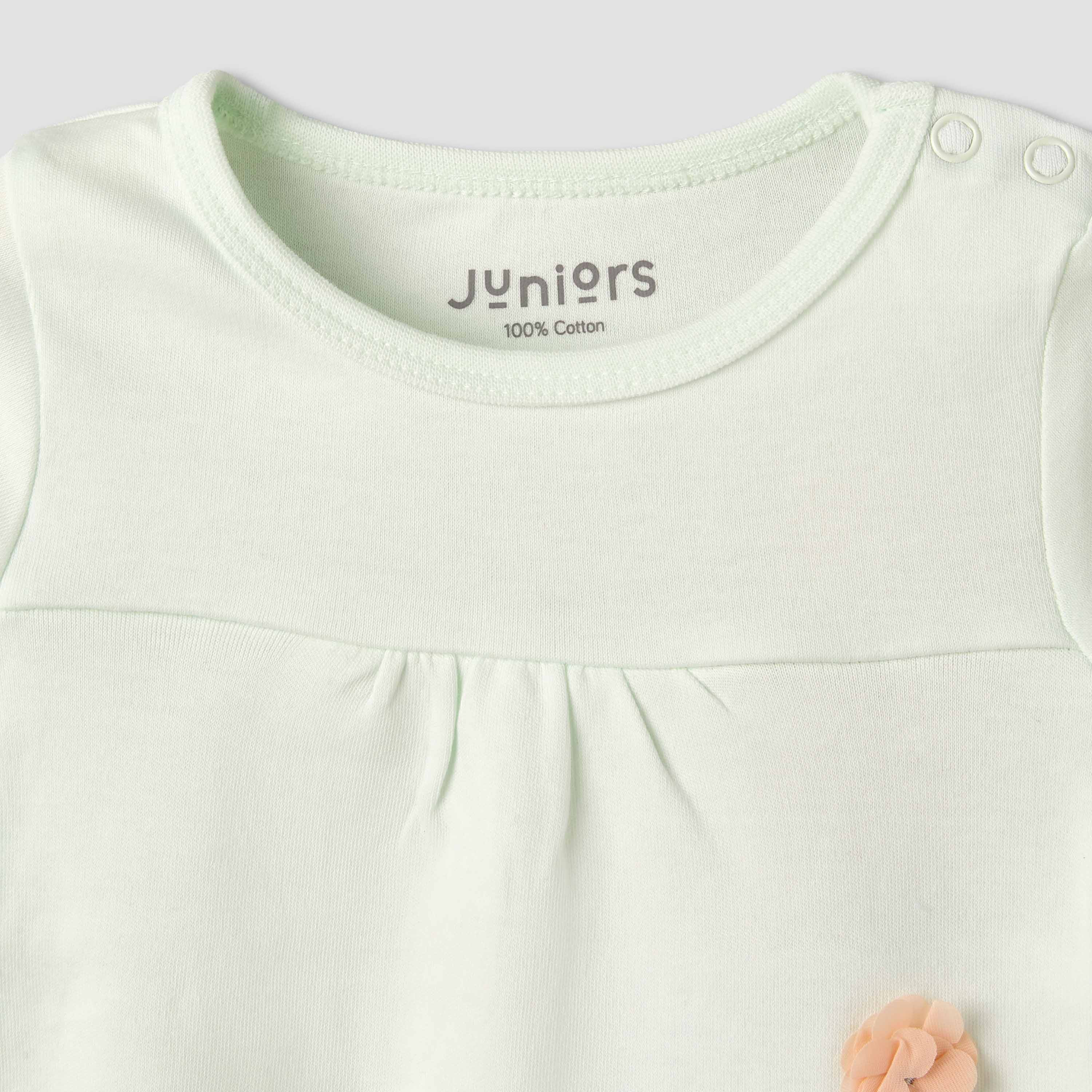 Pack of 3 Juniors Cotton Round Neck Long Sleeves Pyjama Set with Floral Print-baby-girls-clothing-nightwear-pyjamasets-image-18