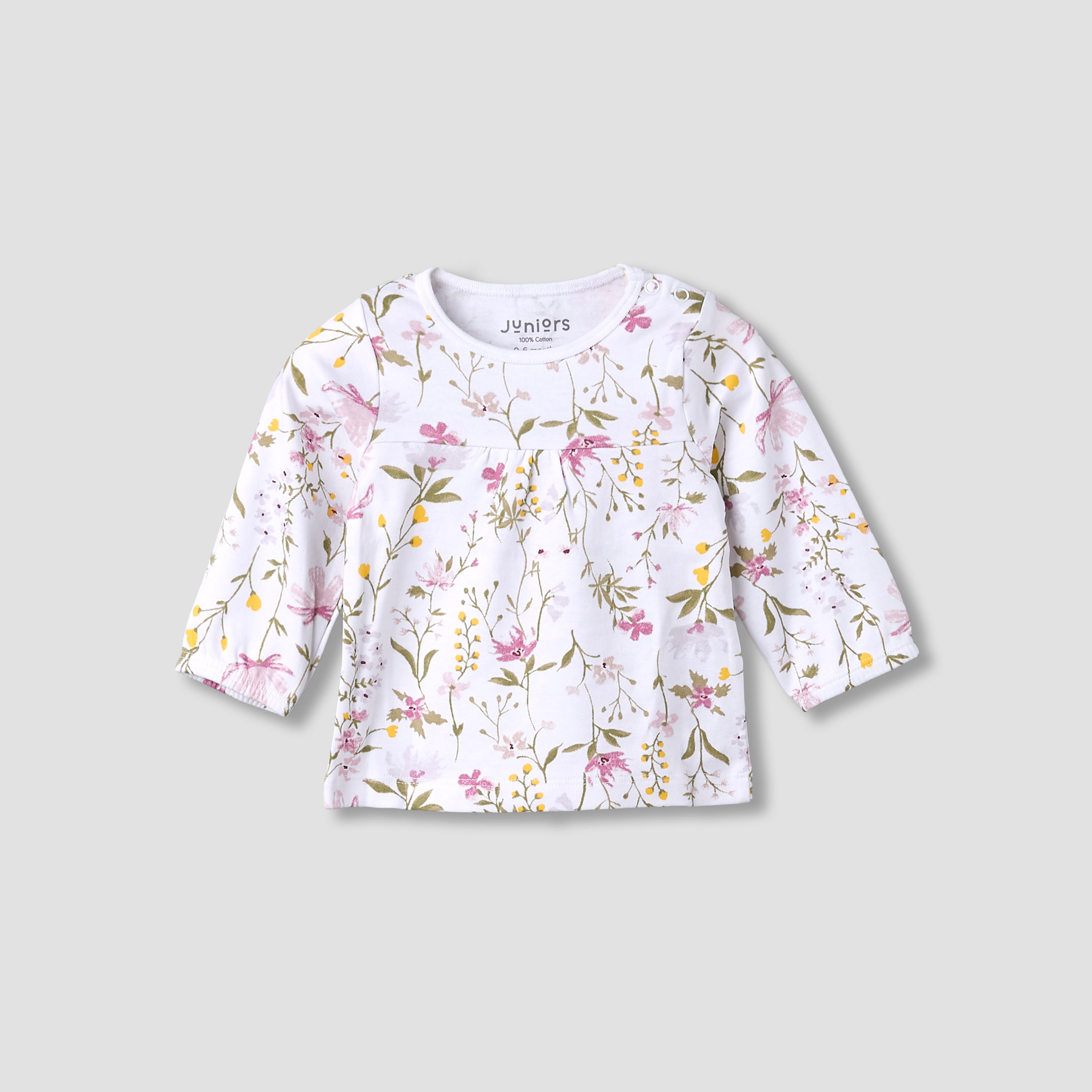 Pack of 3 Juniors Cotton Round Neck Long Sleeves Pyjama Set with Floral Print-baby-girls-clothing-nightwear-pyjamasets-image-6
