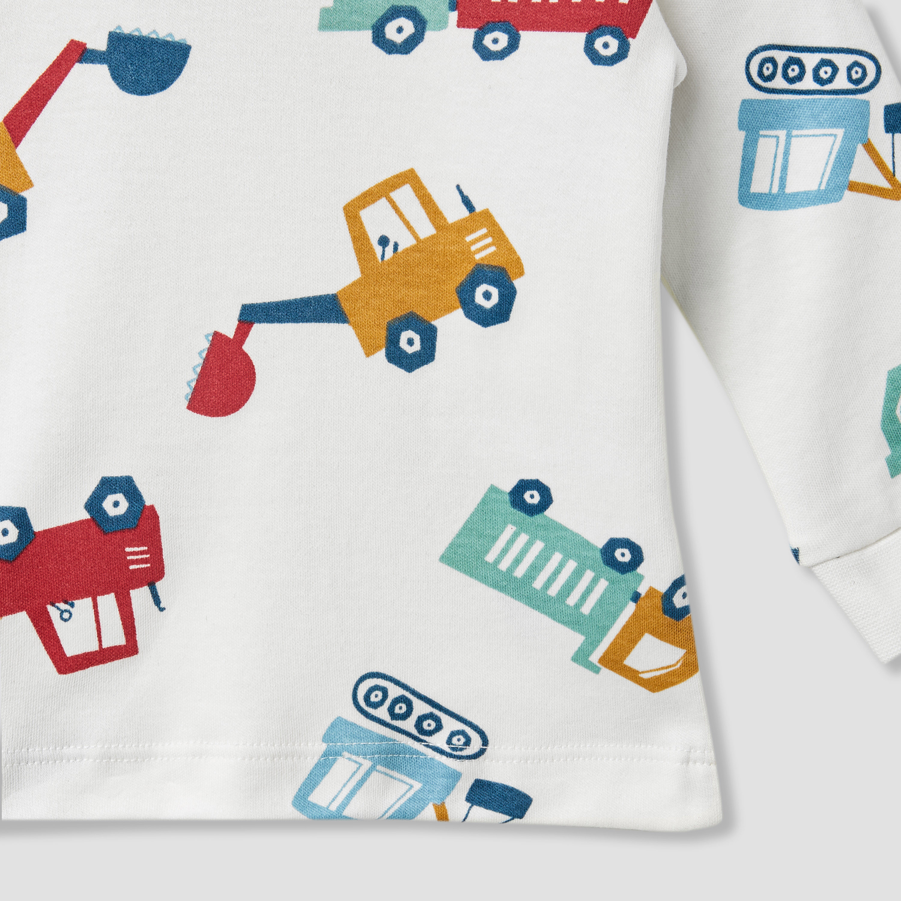 Juniors Construction Vehicle Print T-shirt and Pyjamas - Set of 3-baby-boys-clothing-nightwear-pyjamasets-image-11