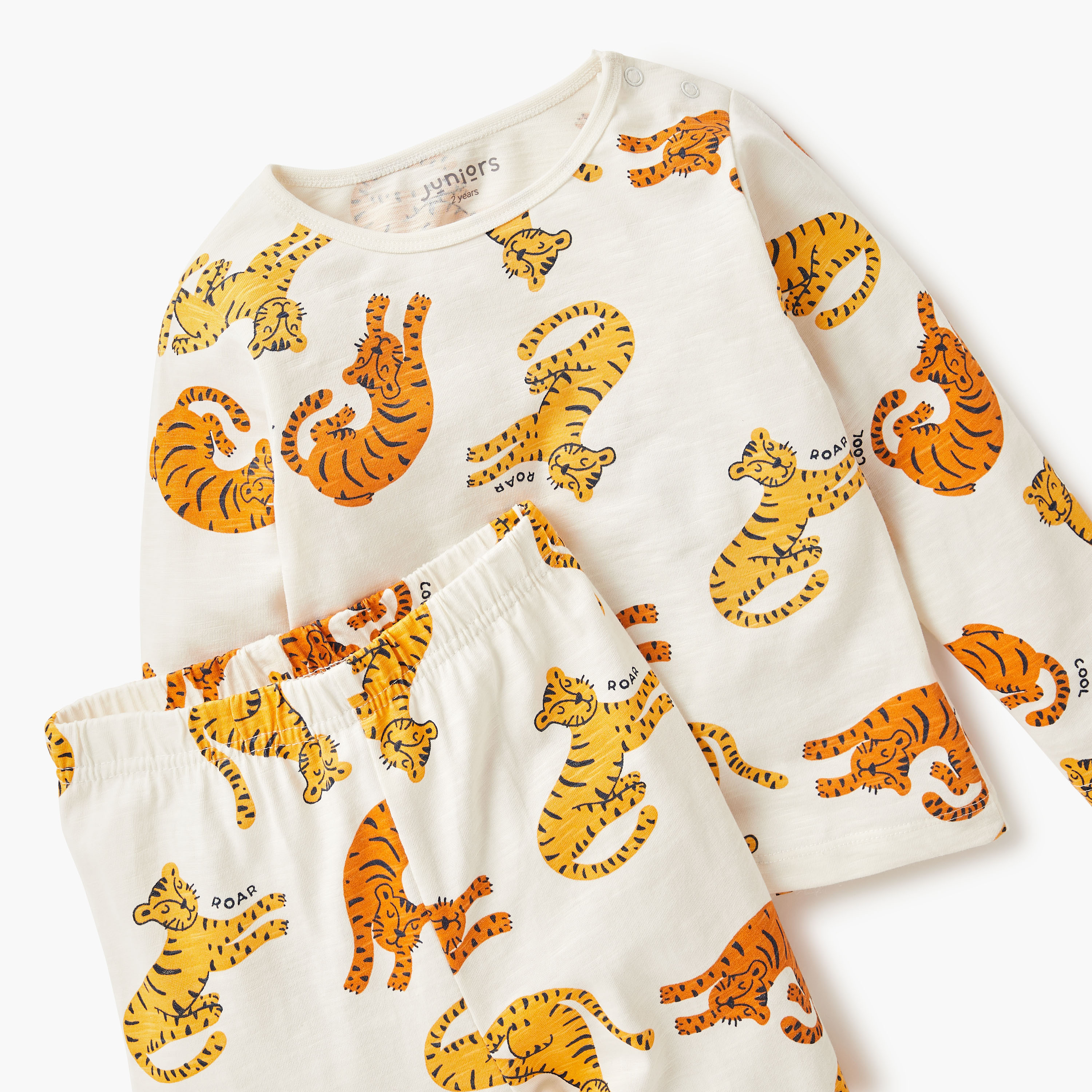 Juniors Pyjama Set with Bear Print - Cotton - Long Sleeves - Round Neck-baby-boys-clothing-nightwear-pyjamasets-image-4