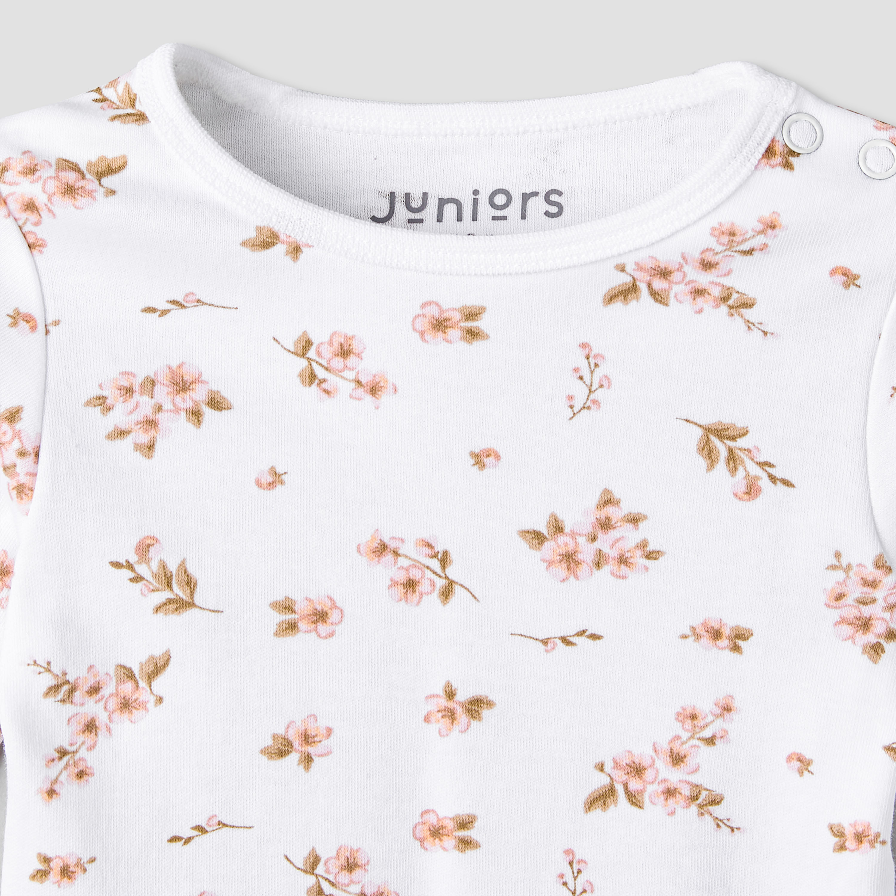 Pack of 3 Juniors Cotton Round Neck Long Sleeves Pyjama Set with Floral Print-baby-girls-clothing-nightwear-pyjamasets-image-13