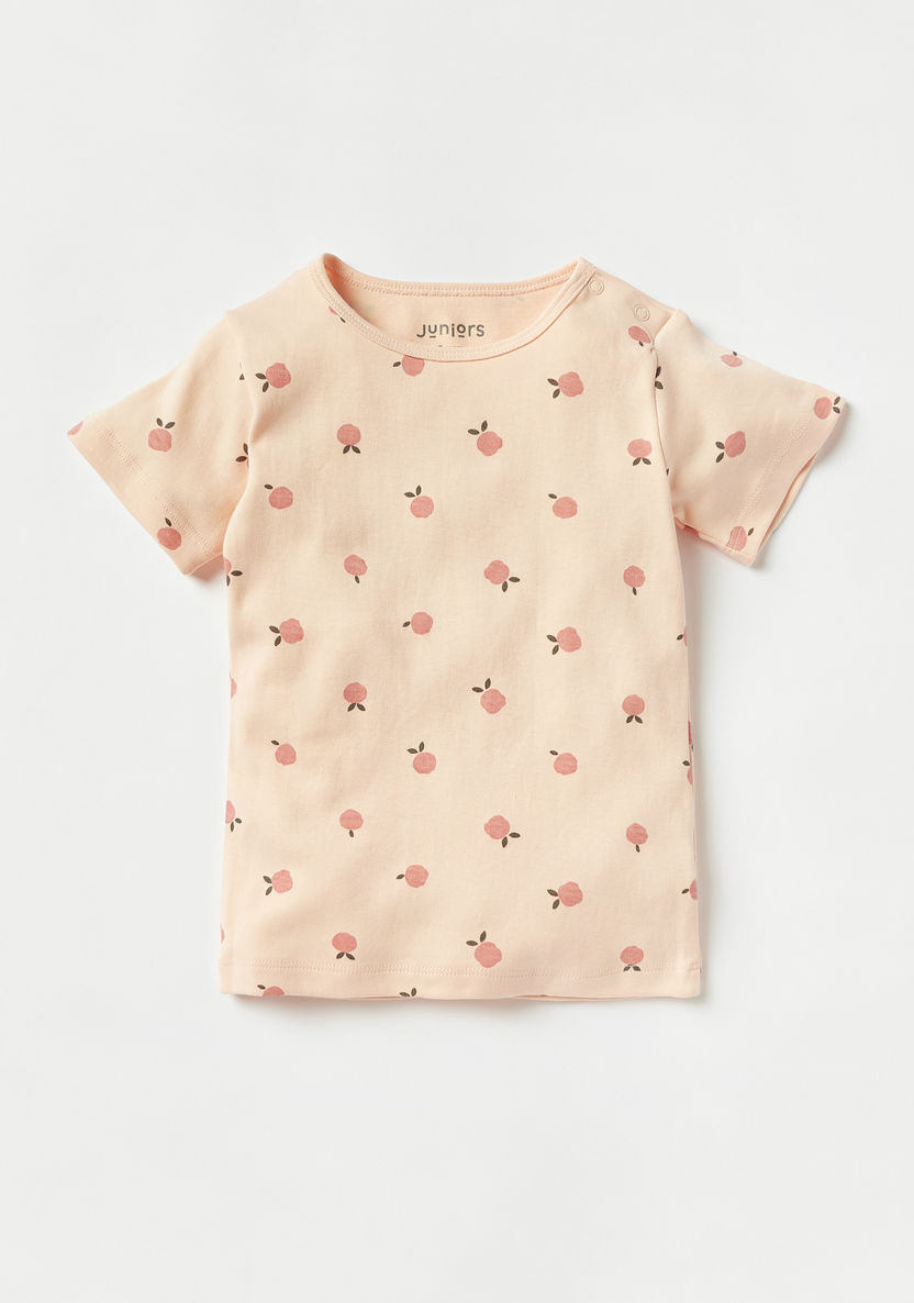 Juniors All-Over Apple Print T-shirt and Pyjama Set-Pyjama Sets-image-1