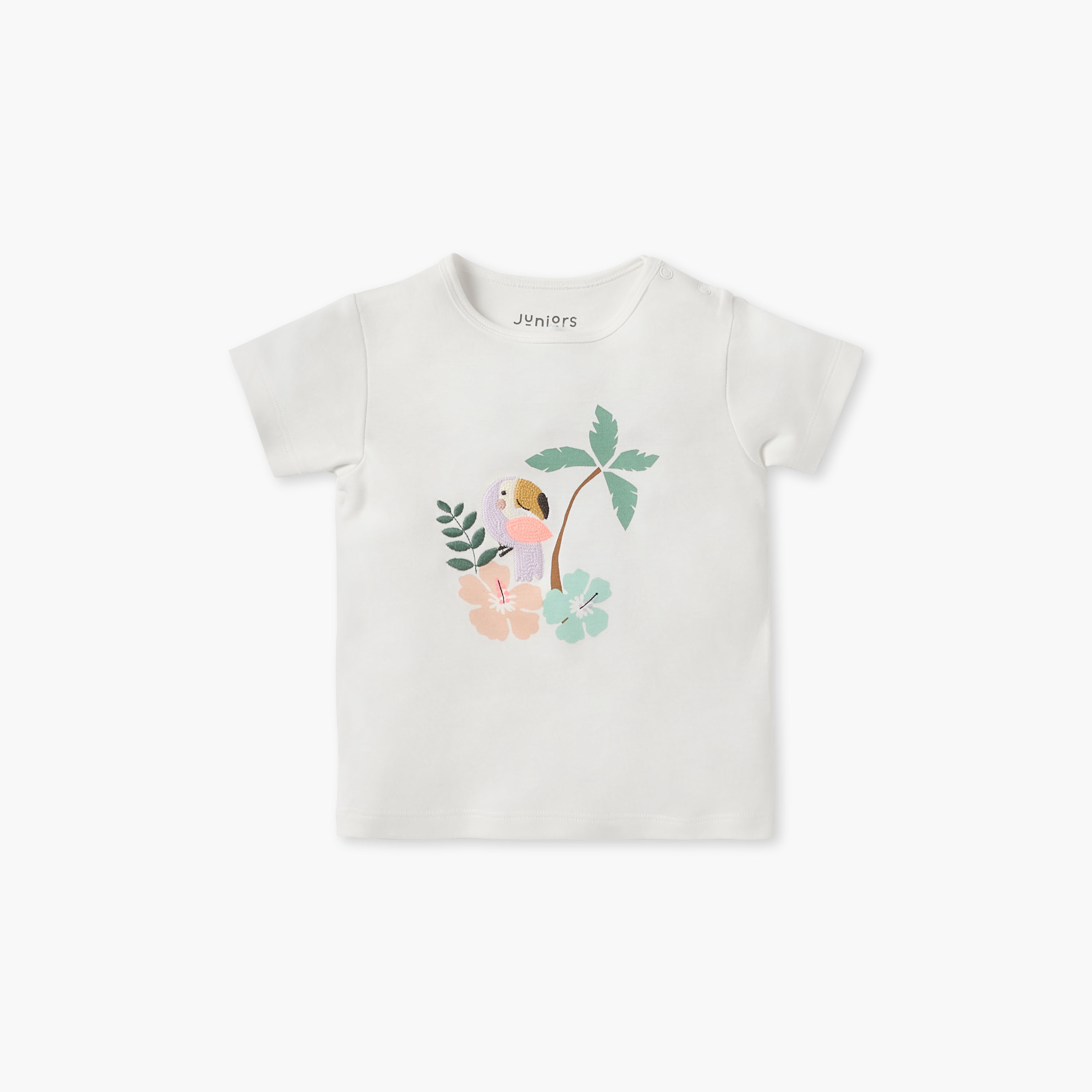 Juniors Embroidered T-shirt and Pyjama Set-baby-girls-clothing-nightwear-pyjamasets-image-2