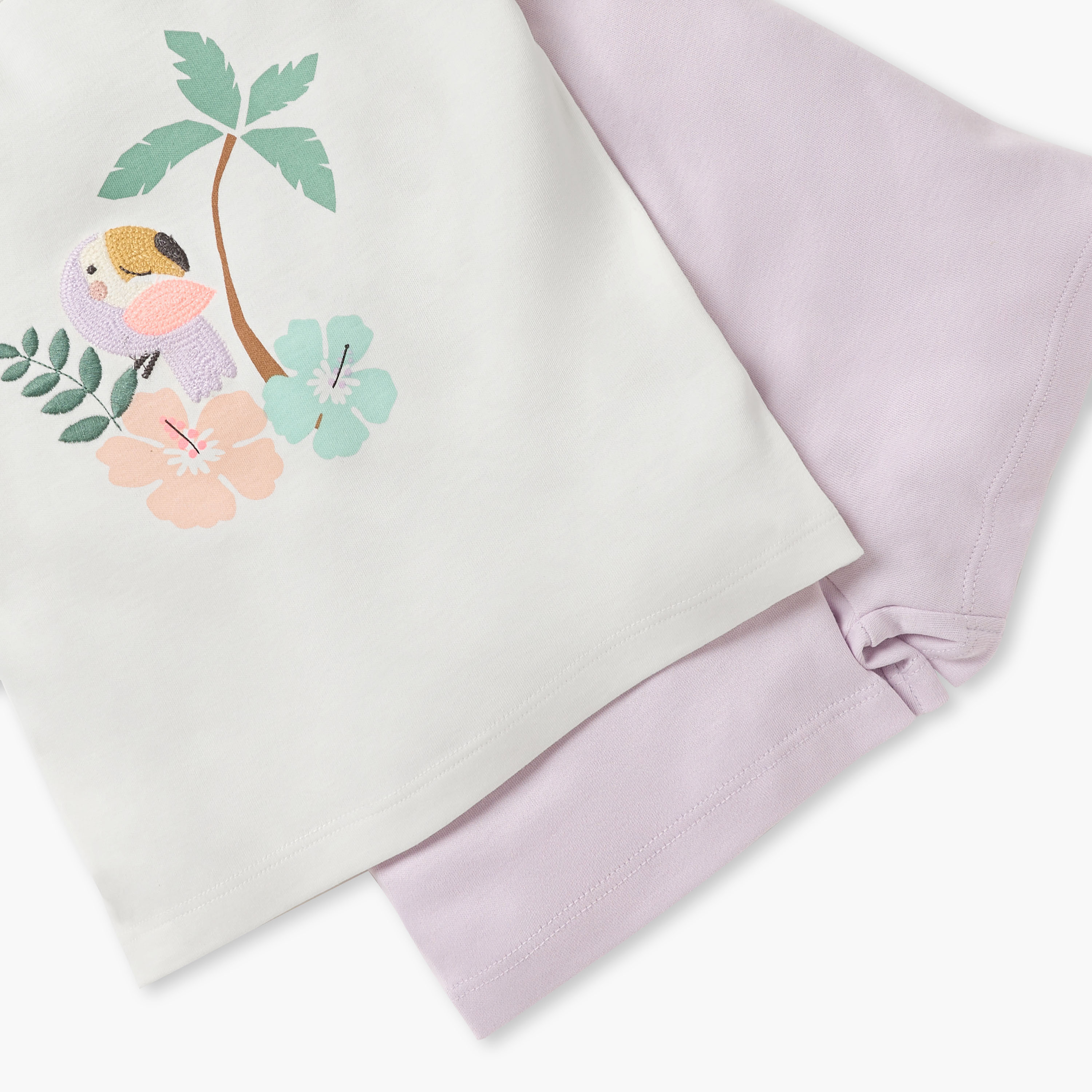 Juniors Embroidered T-shirt and Pyjama Set-baby-girls-clothing-nightwear-pyjamasets-image-5
