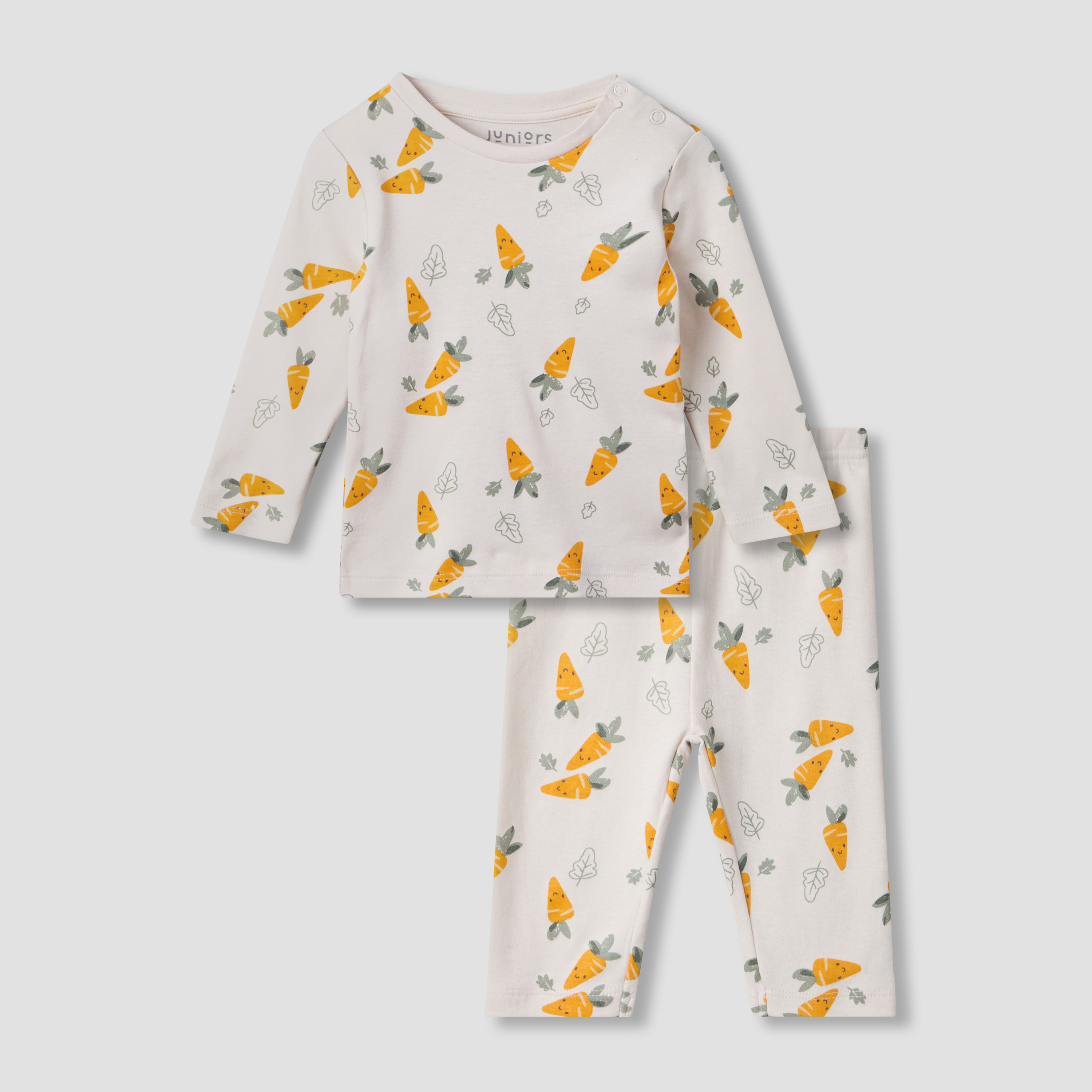 Juniors Cotton Round Neck Long Sleeves Pyjama Set with Carrot Print-baby-boys-clothing-nightwear-pyjamasets-image-2