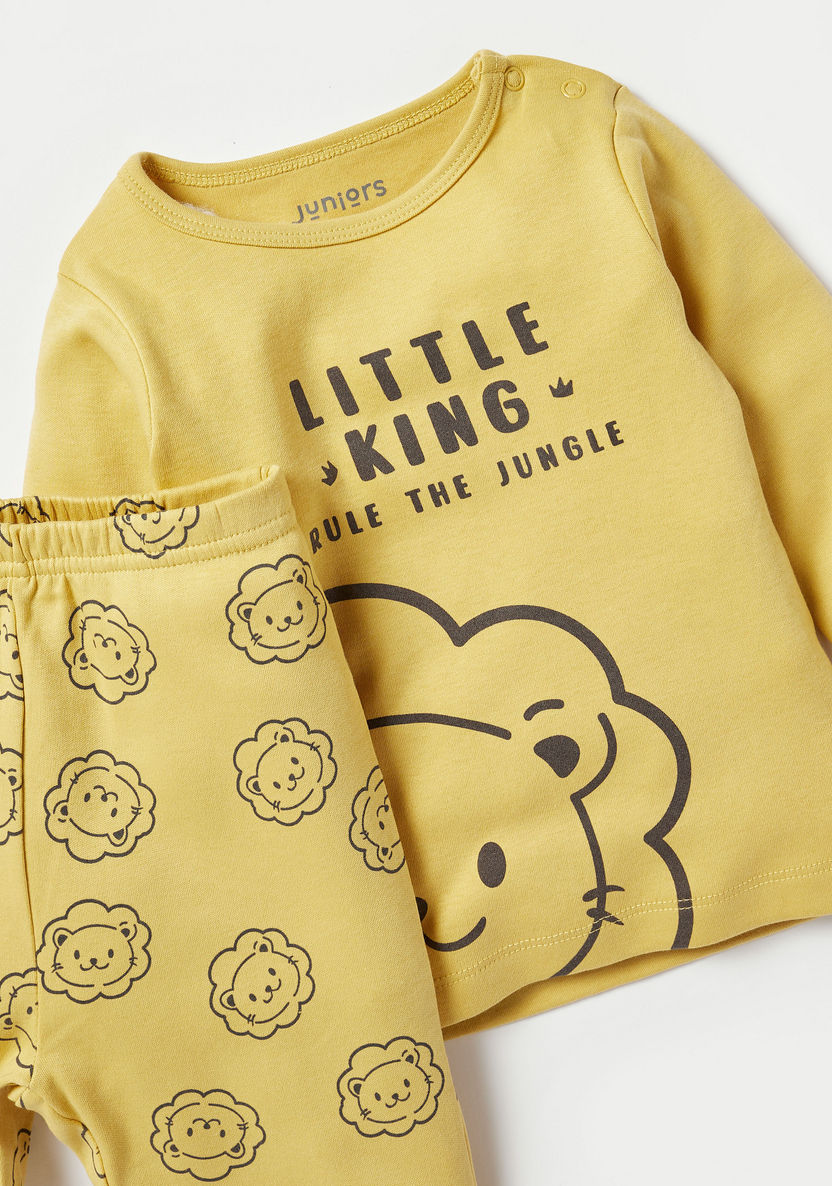 Juniors Printed T-shirt and Pyjama Set-Pyjama Sets-image-3
