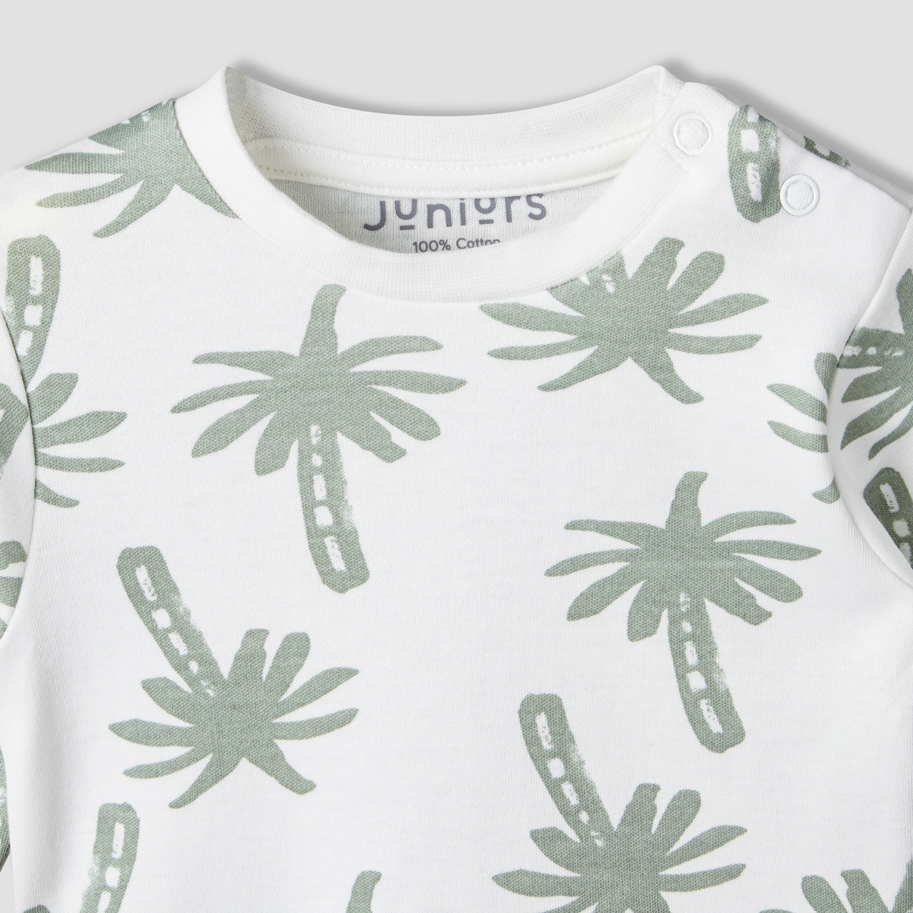 Juniors Cotton Round Neck Long Sleeves Pyjama Set with Palm Tree Print-baby-boys-clothing-nightwear-pyjamasets-image-5