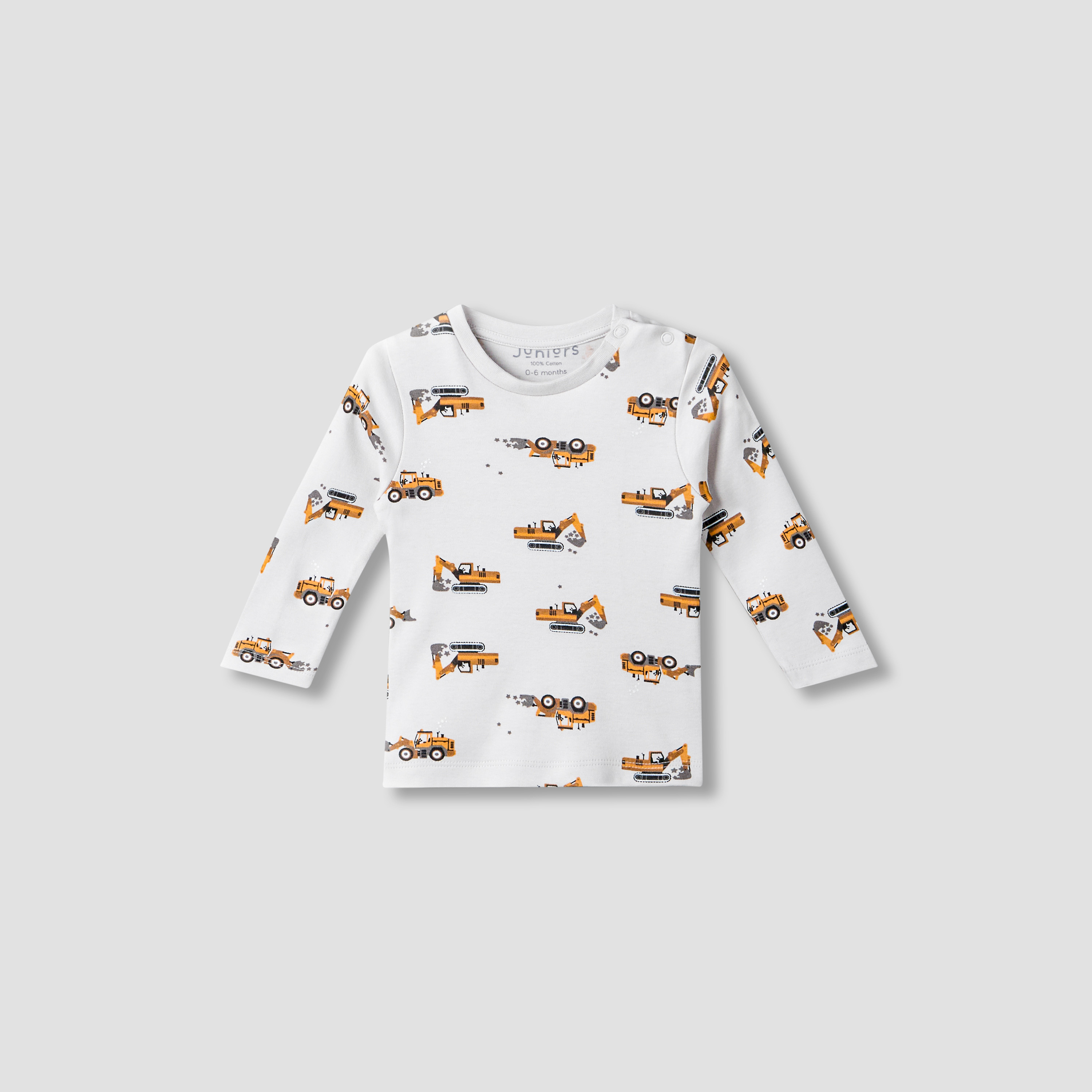 Juniors Cotton Crew Neck Short Sleeves Pyjama Set with Construction Print-baby-boys-clothing-nightwear-pyjamasets-image-3