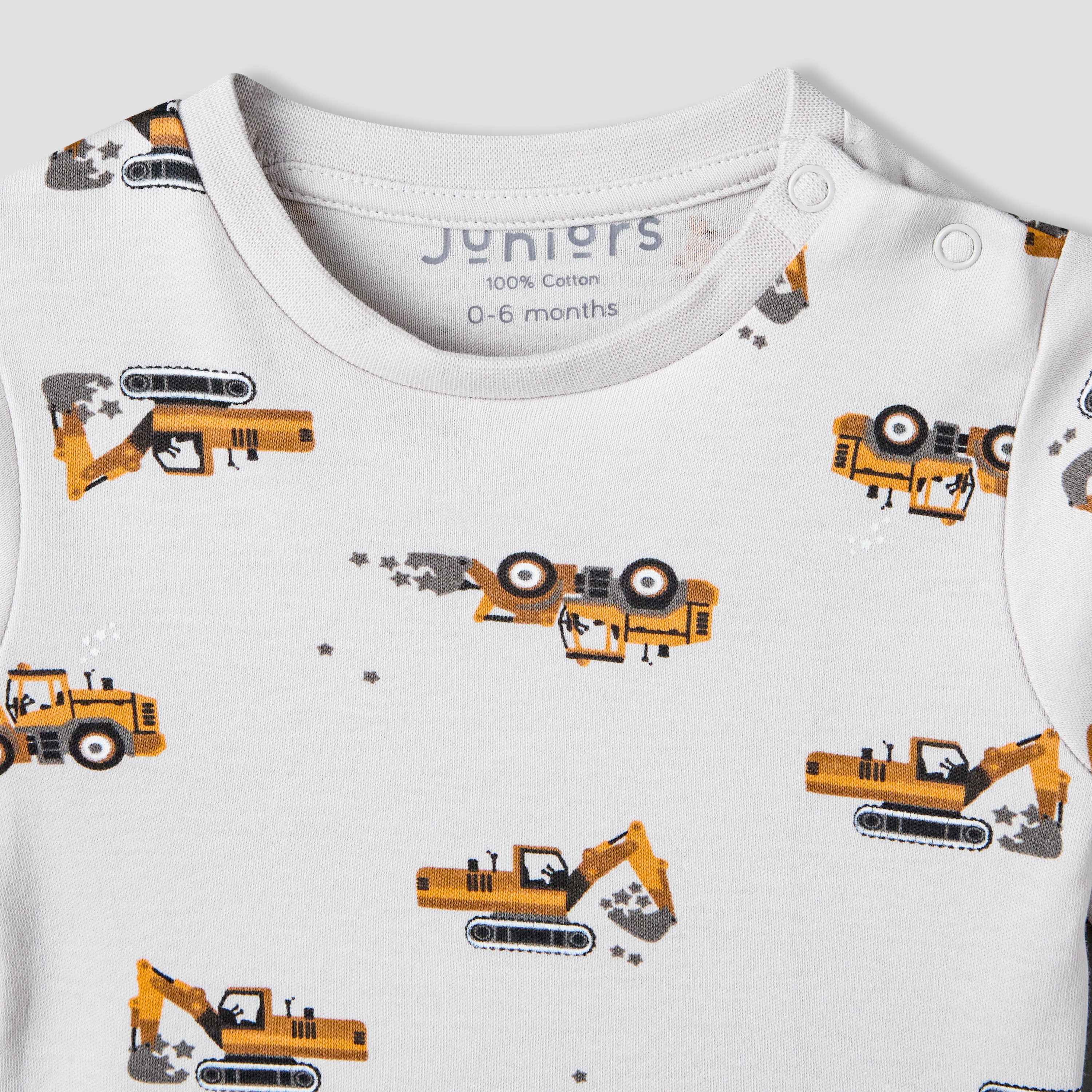 Juniors Cotton Crew Neck Short Sleeves Pyjama Set with Construction Print-baby-boys-clothing-nightwear-pyjamasets-image-5