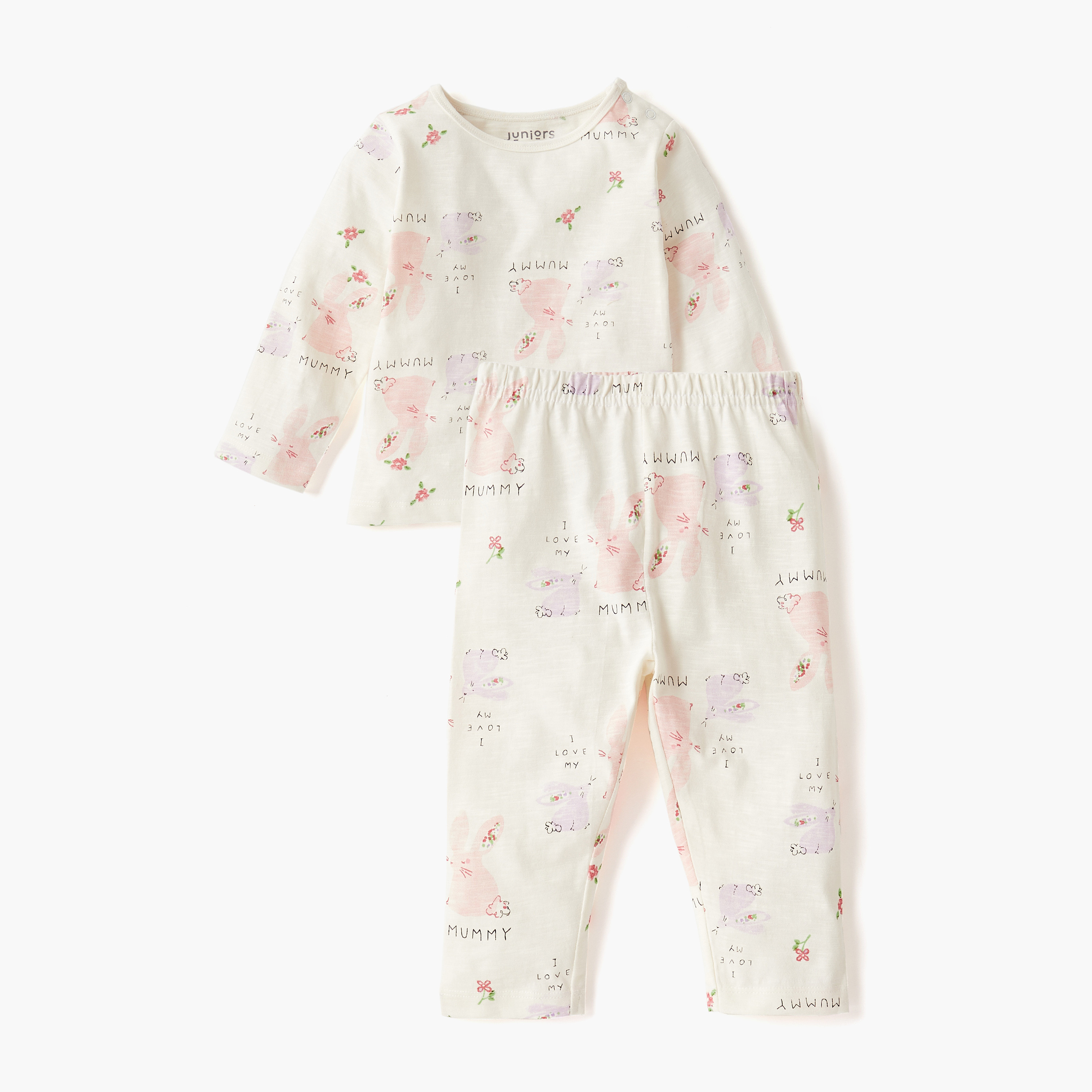 Juniors Pyjama Set with Bear Print - Cotton - Long Sleeves - Round Neck-baby-boys-clothing-nightwear-pyjamasets-image-1