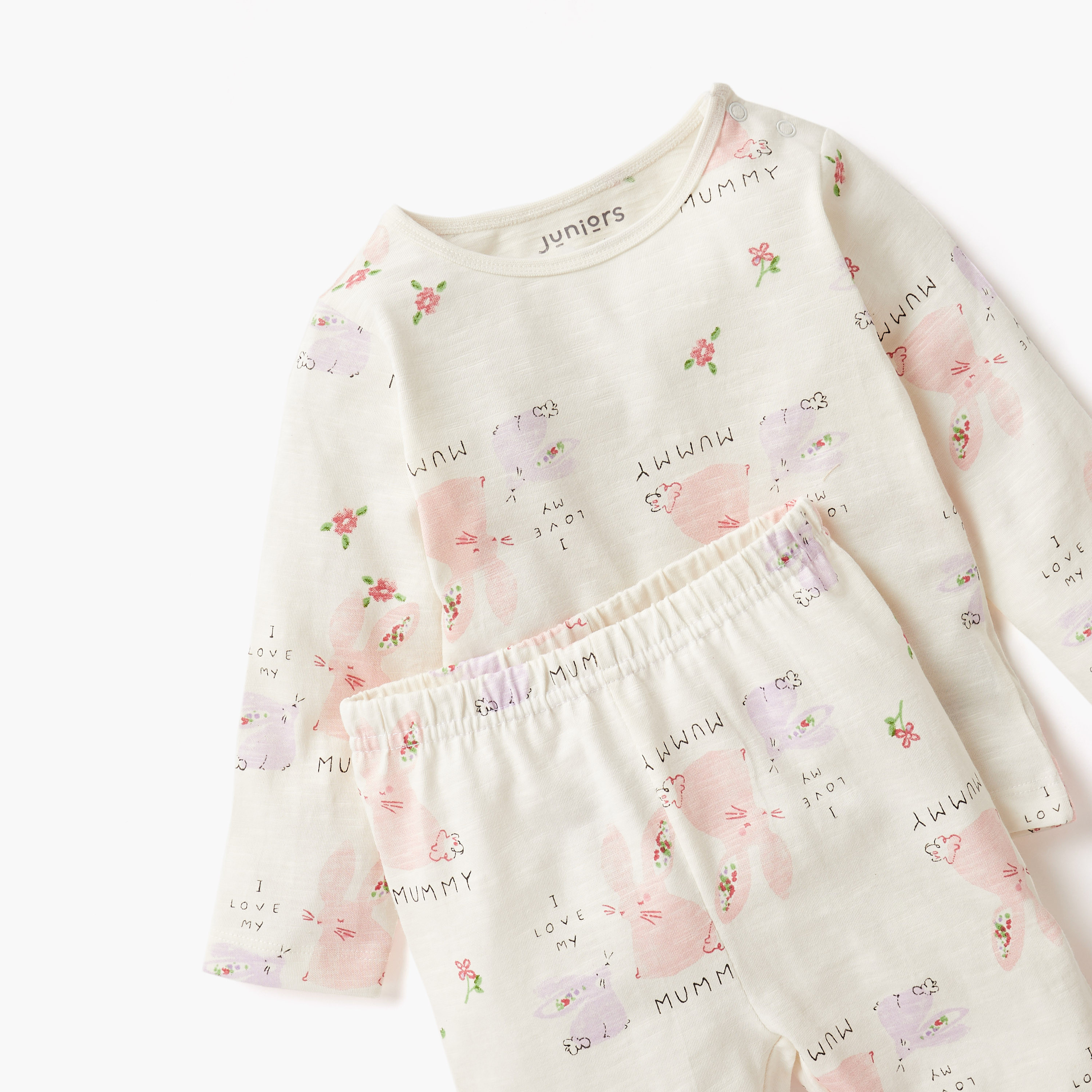 Juniors Pyjama Set with Bear Print - Cotton - Long Sleeves - Round Neck-baby-boys-clothing-nightwear-pyjamasets-image-3