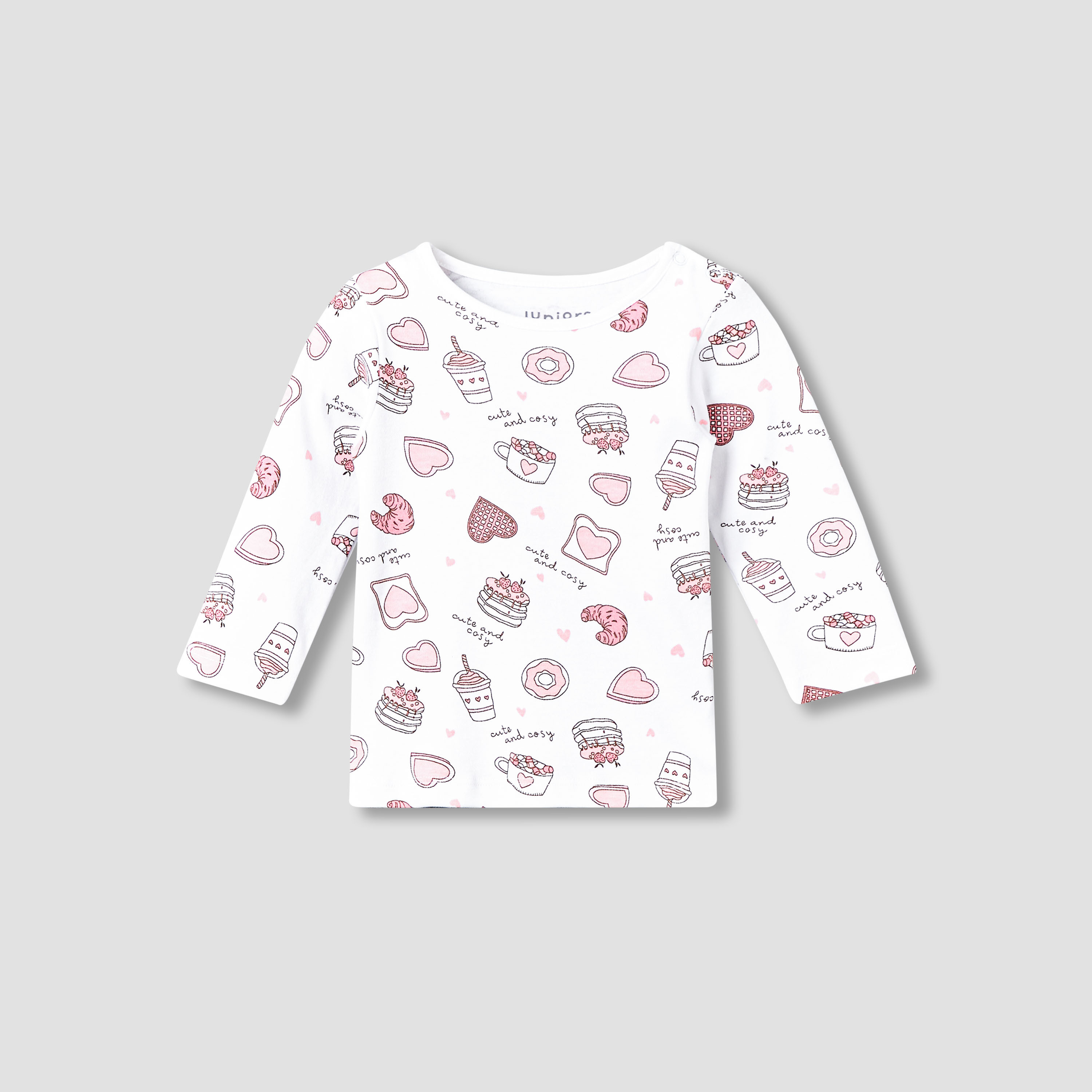 Juniors Cotton Round Neck Long Sleeves Pyjama Set with Food Print-baby-girls-clothing-nightwear-pyjamasets-image-3