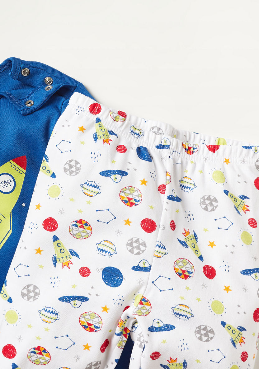 Juniors Printed Long Sleeve T-shirt and Pyjama Set-Pyjama Sets-image-3