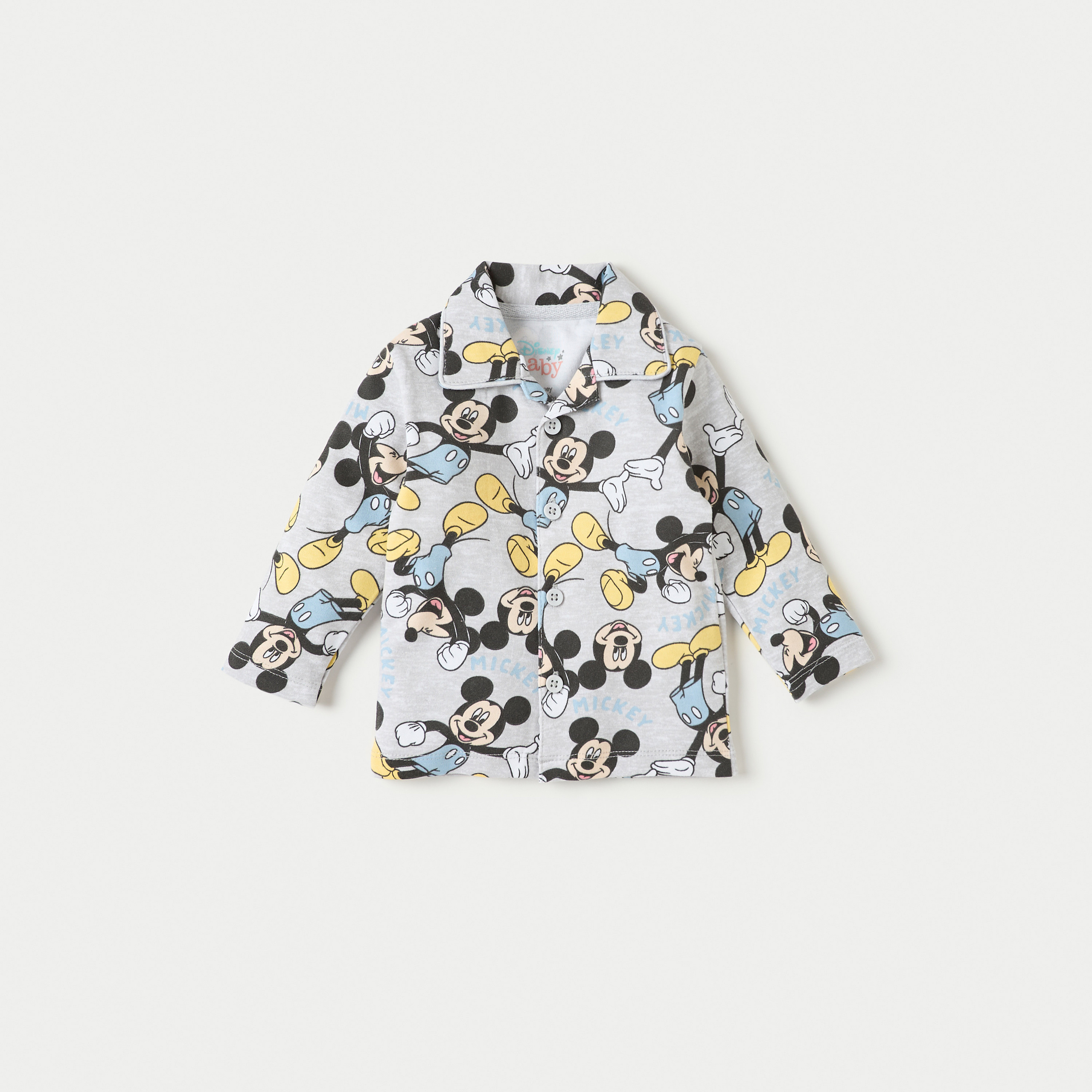طقم بنطلون بيجاما وقميص بأكمام طويلة وطبعات ميكي ماوس من ديزني-baby-boys-clothing-nightwear-pyjamasets-image-2