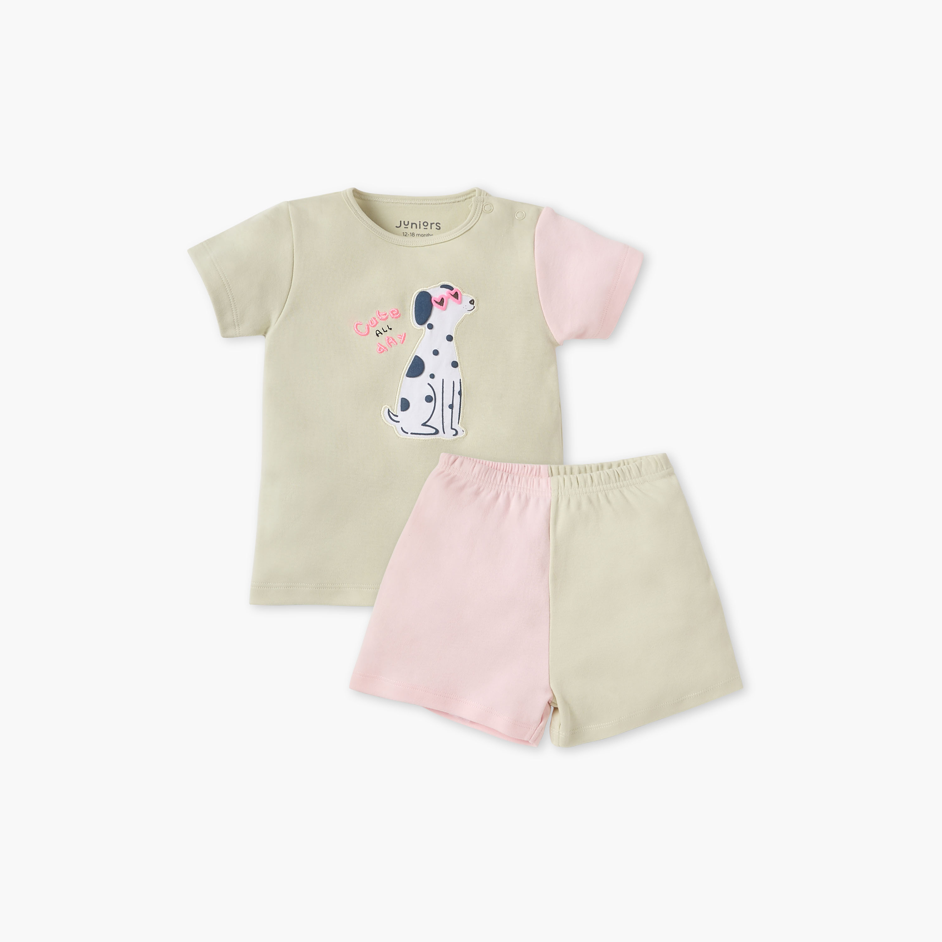 Juniors Graphic Print T-shirt and Shorts Set-baby-boys-clothing-nightwear-pyjamasets-image-1