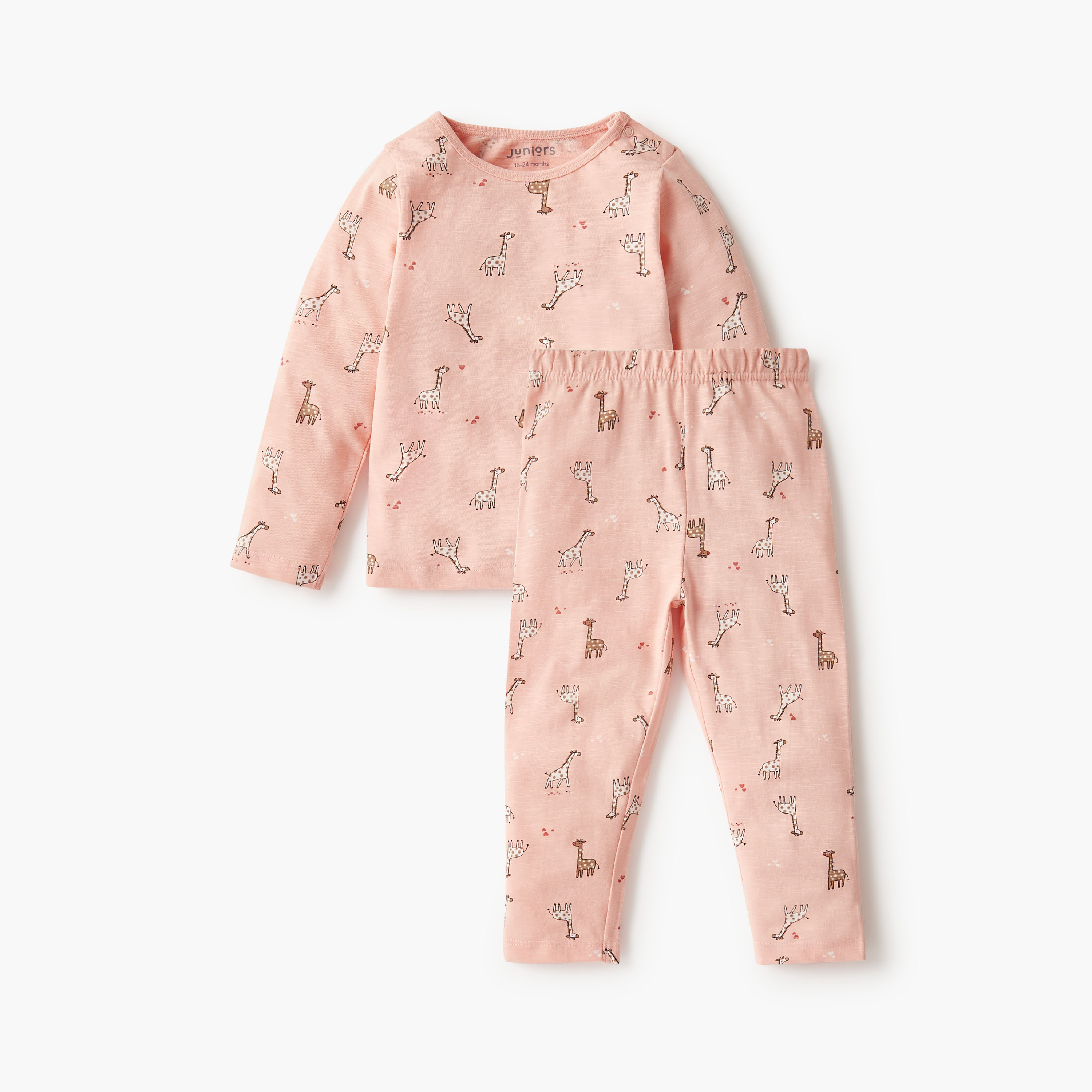 Juniors Pyjama Set with Bear Print - Cotton - Long Sleeves - Round Neck-baby-boys-clothing-nightwear-pyjamasets-image-1