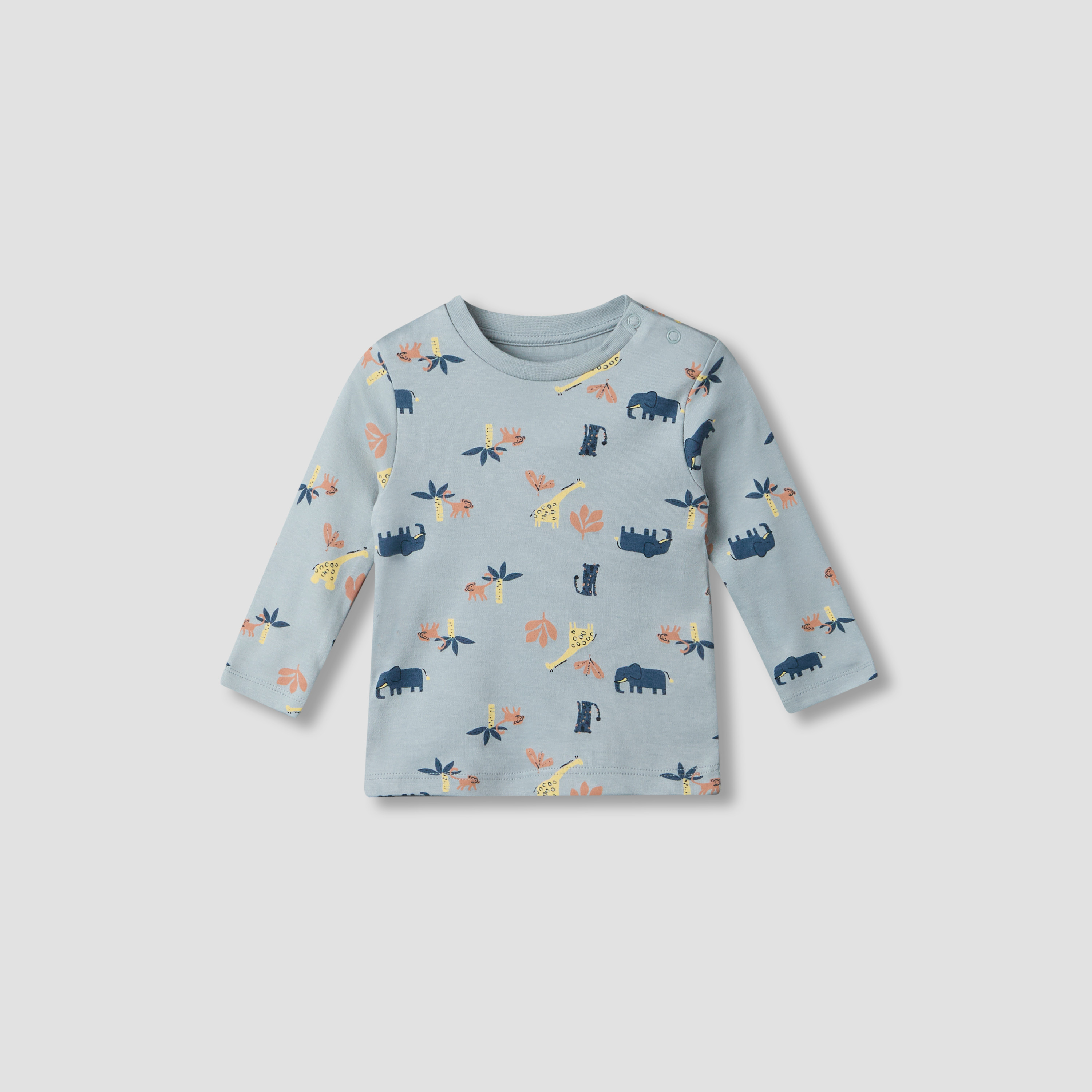 Juniors Cotton Round Neck Long Sleeves Pyjama Set with Safari Print-baby-boys-clothing-nightwear-pyjamasets-image-3