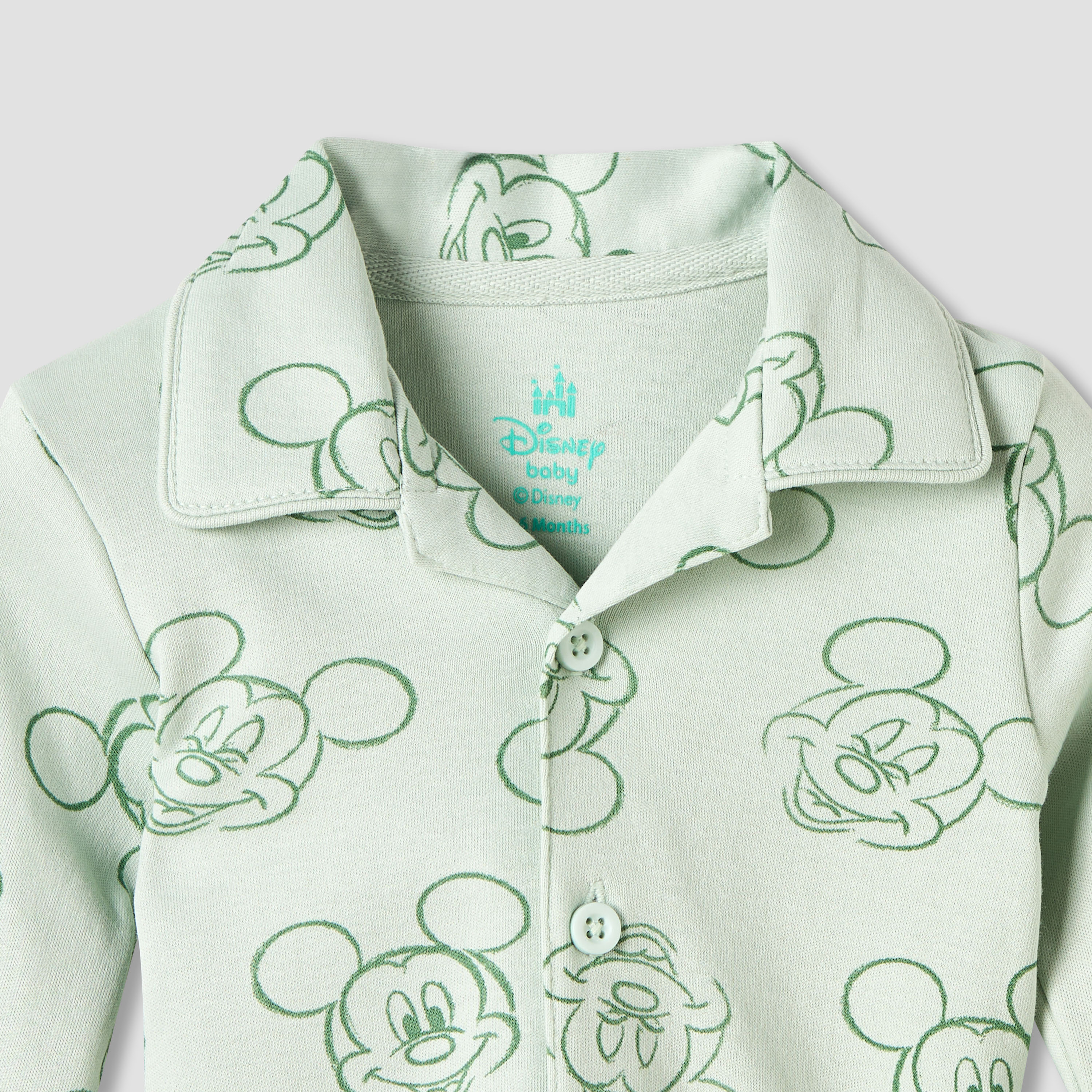 Disney Mickey Mouse Print Shirt and Pyjama Set-baby-boys-clothing-nightwear-pyjamasets-image-4