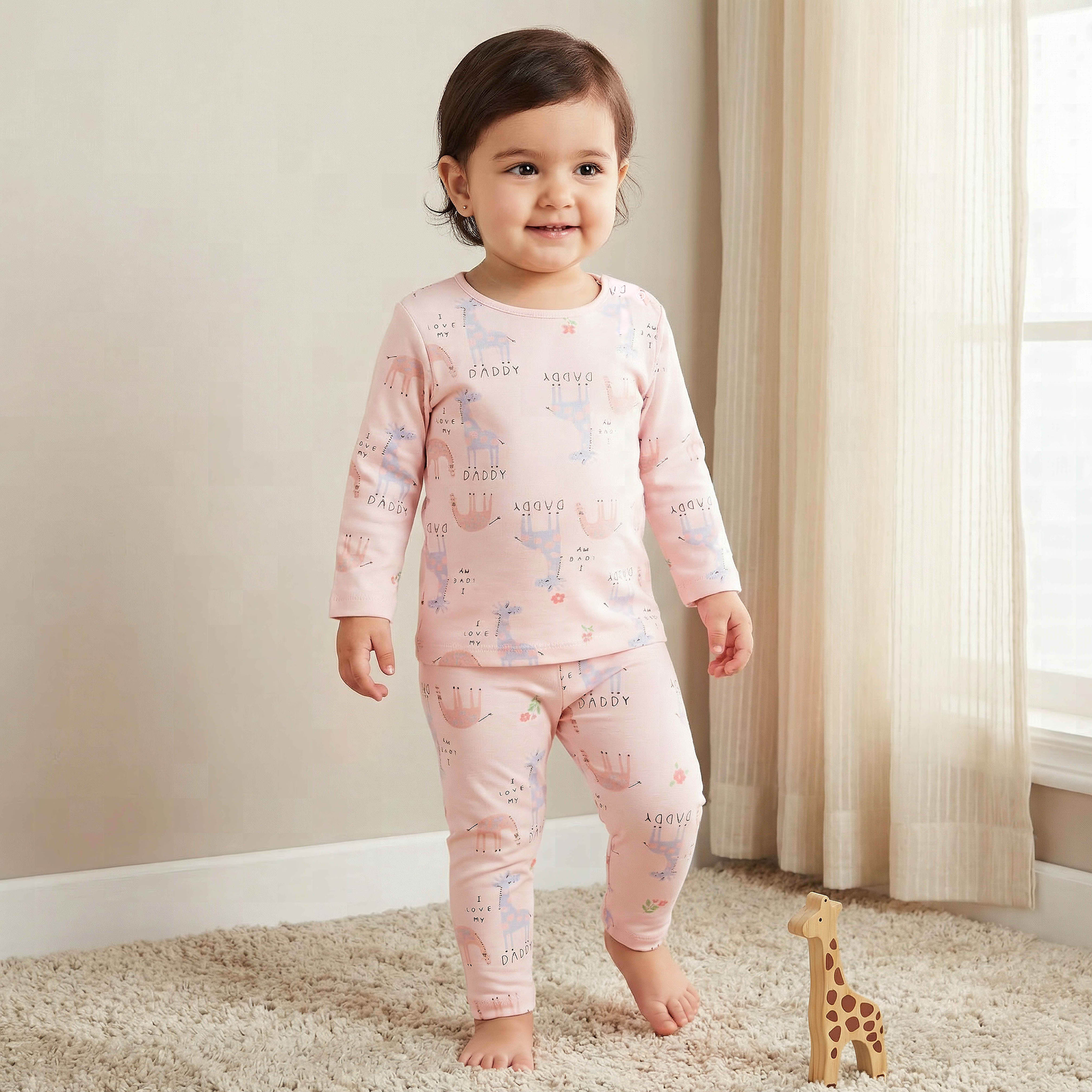 Juniors Bunny Print T-shirt and Pyjama Set-baby-girls-clothing-nightwear-pyjamasets-image-1