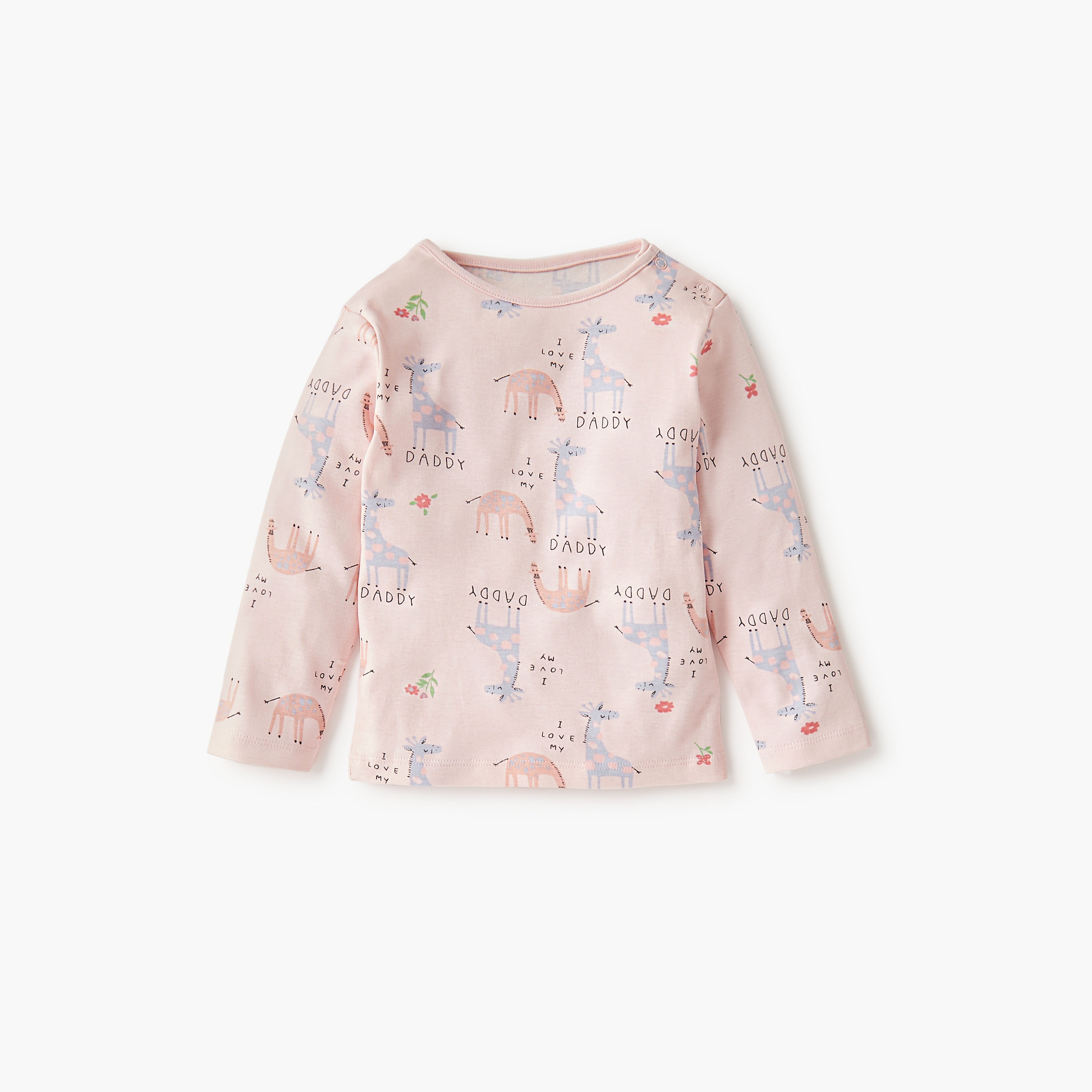 Juniors Bunny Print T-shirt and Pyjama Set-baby-girls-clothing-nightwear-pyjamasets-image-3