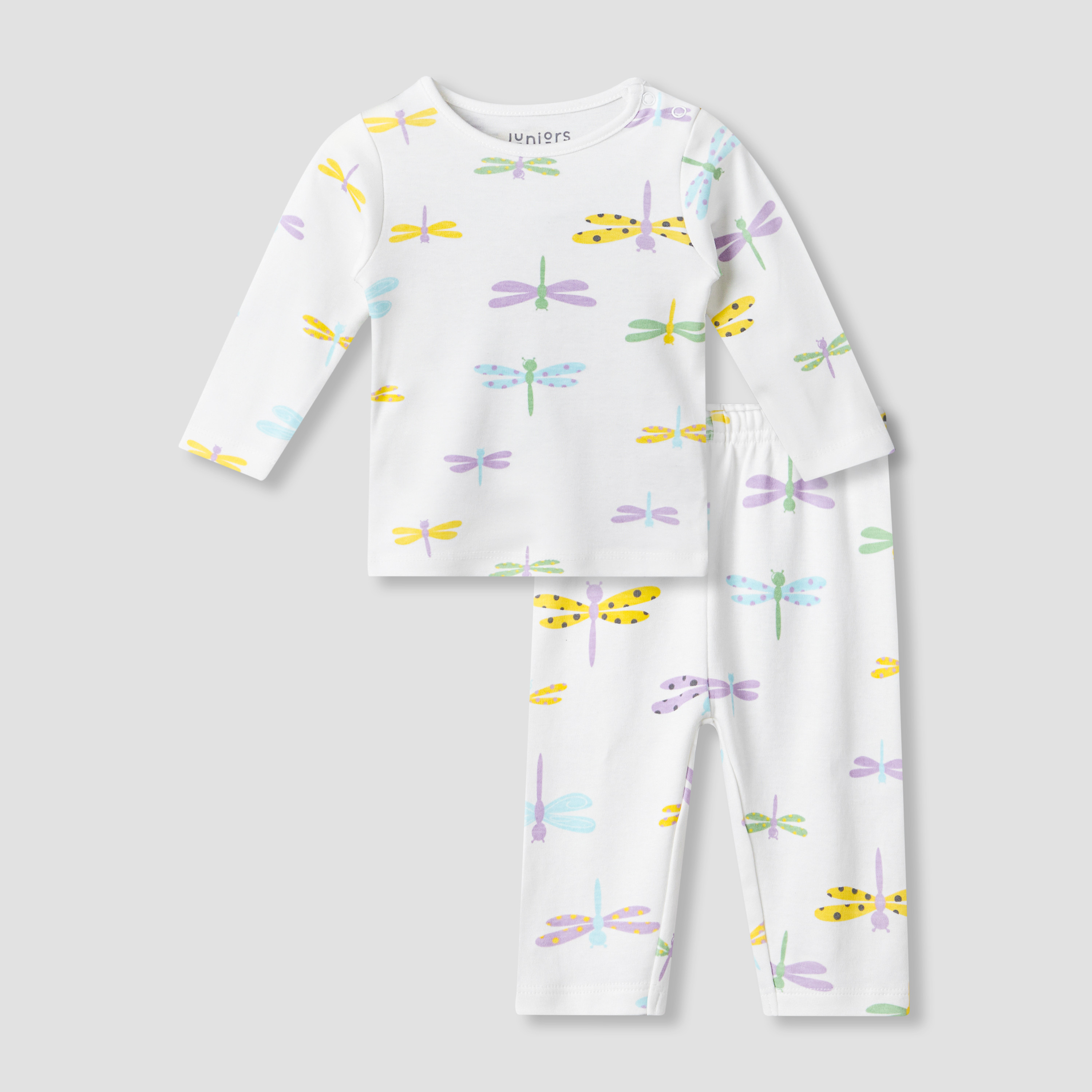 Juniors Cotton Round Neck Long Sleeve Pyjama Set with Dragonfly Print-baby-girls-clothing-nightwear-pyjamasets-image-2