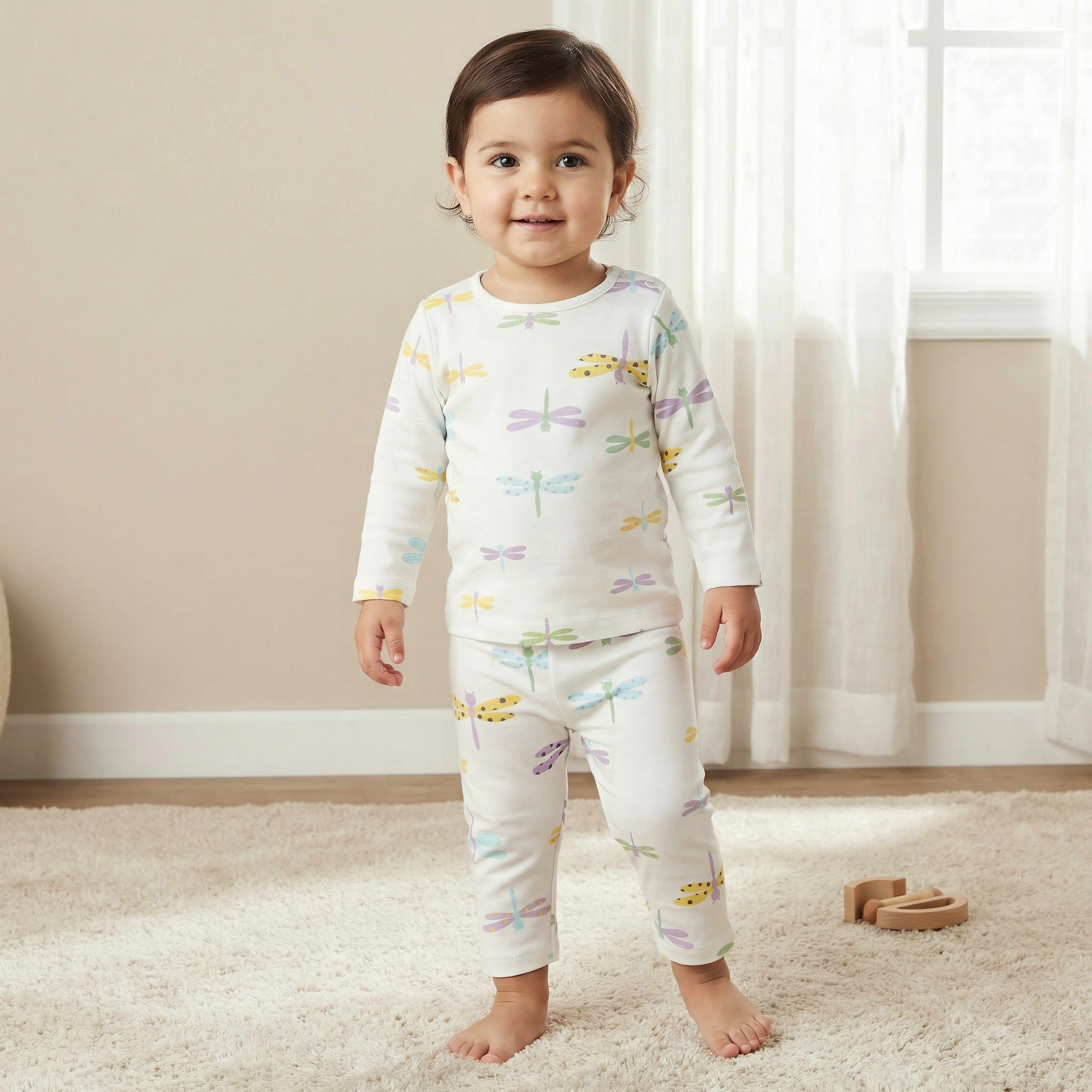 Juniors Cotton Round Neck Long Sleeve Pyjama Set with Dragonfly Print-baby-girls-clothing-nightwear-pyjamasets-image-1