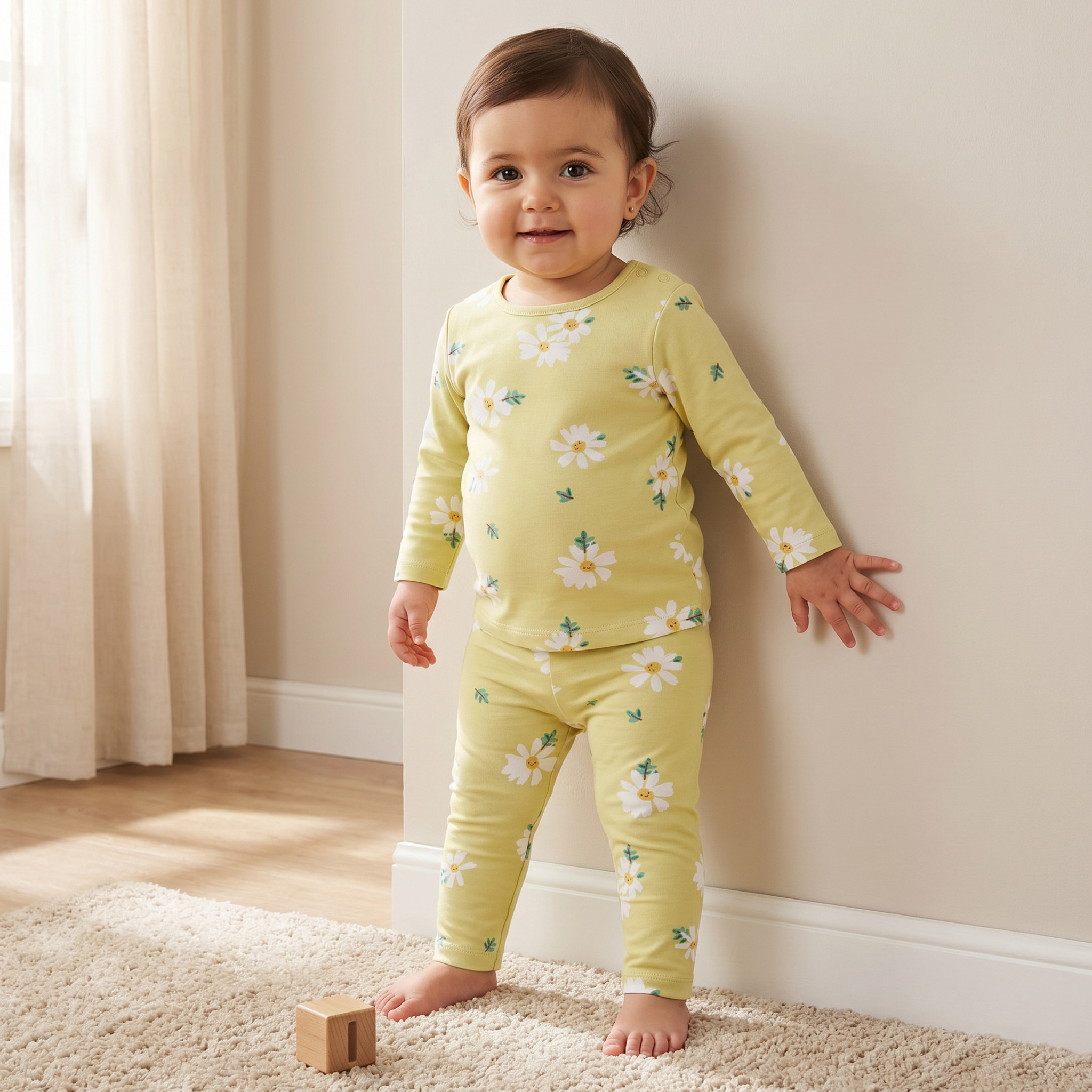 Juniors Cotton Round Neck Long Sleeve Pyjama Set with Floral Print-baby-girls-clothing-nightwear-pyjamasets-image-1