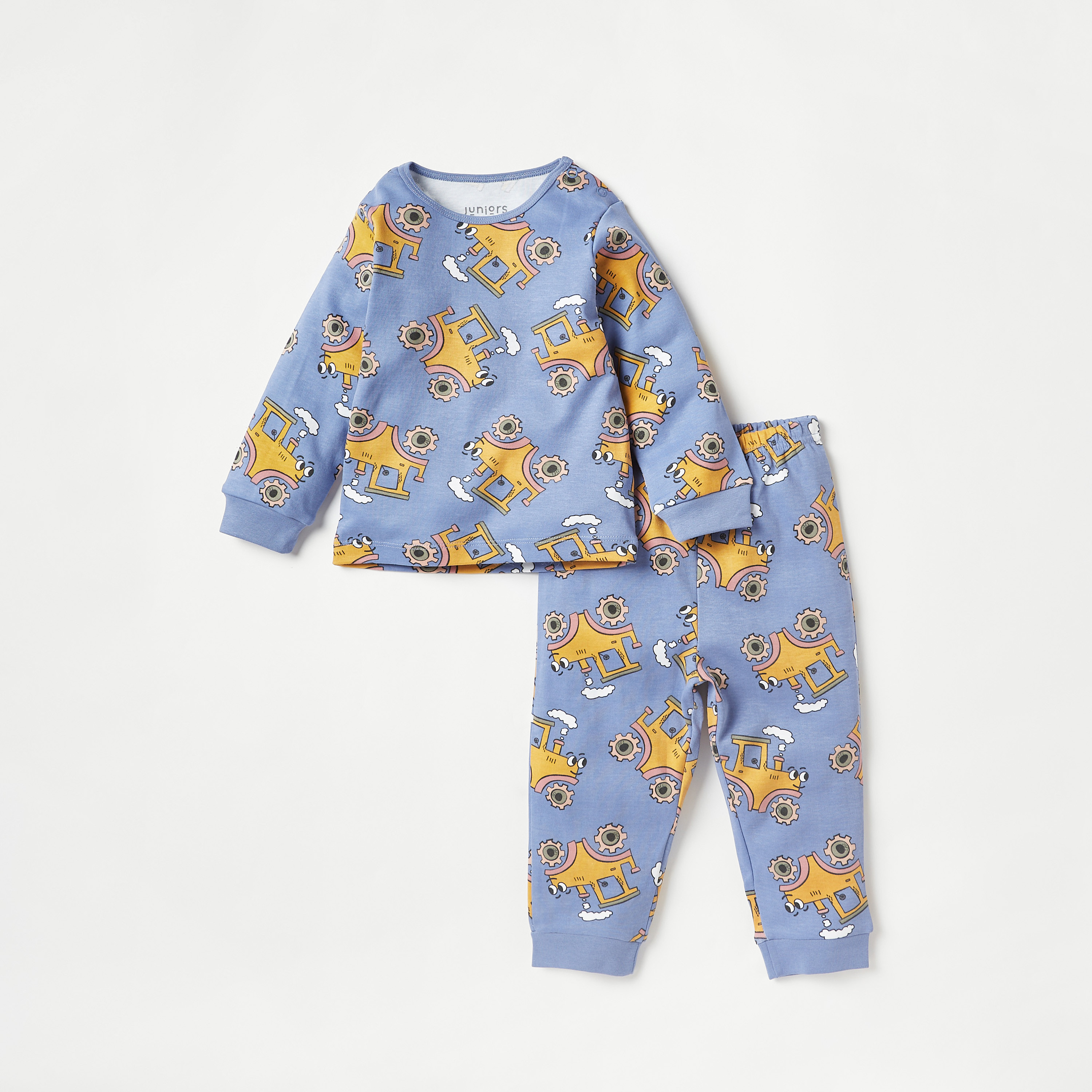 بنطلون بيجاما وتيشيرت بطبعات جرار من جونيورز - مجموعة من 3 أطقم-baby-boys-clothing-nightwear-pyjamasets-image-3