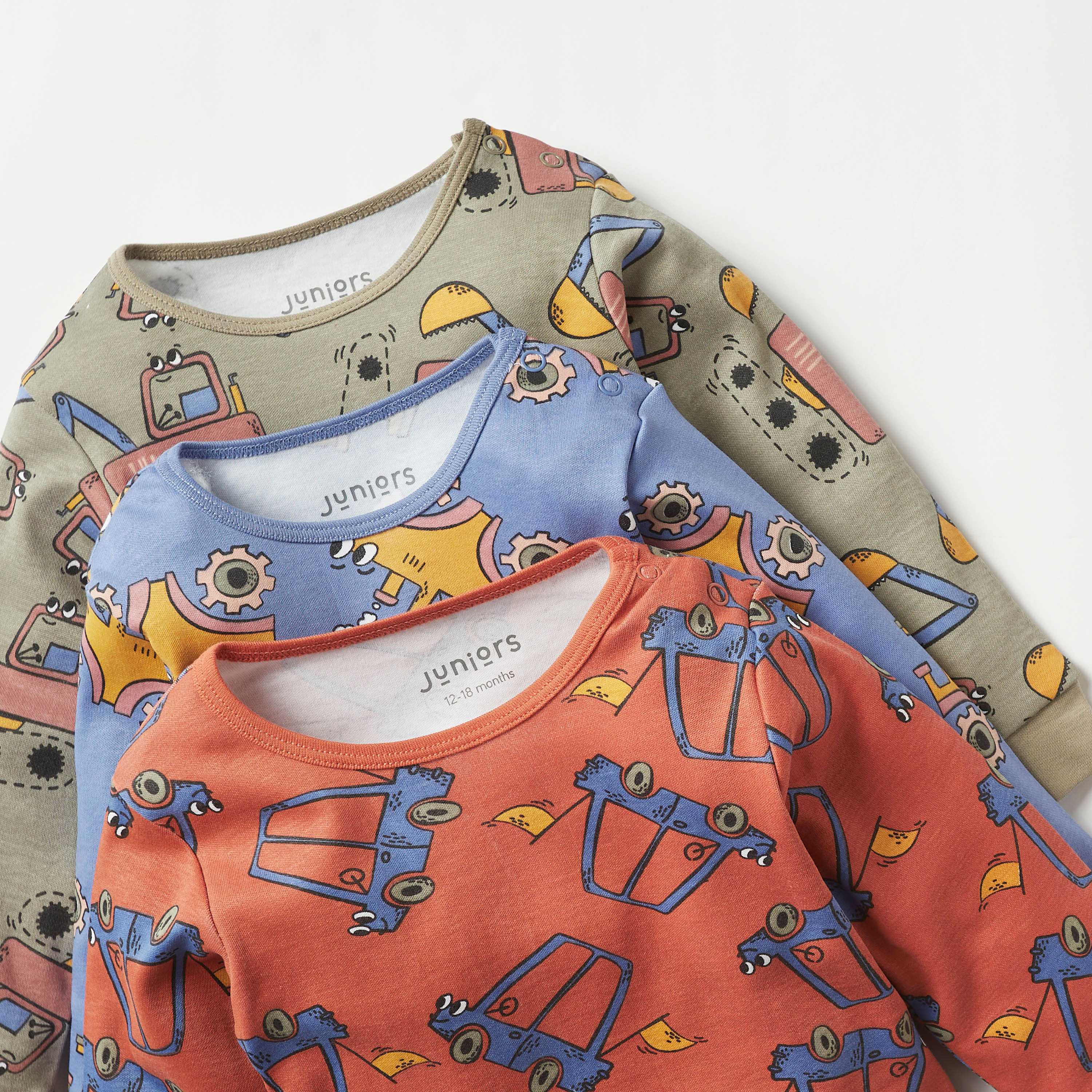 بنطلون بيجاما وتيشيرت بطبعات جرار من جونيورز - مجموعة من 3 أطقم-baby-boys-clothing-nightwear-pyjamasets-image-5
