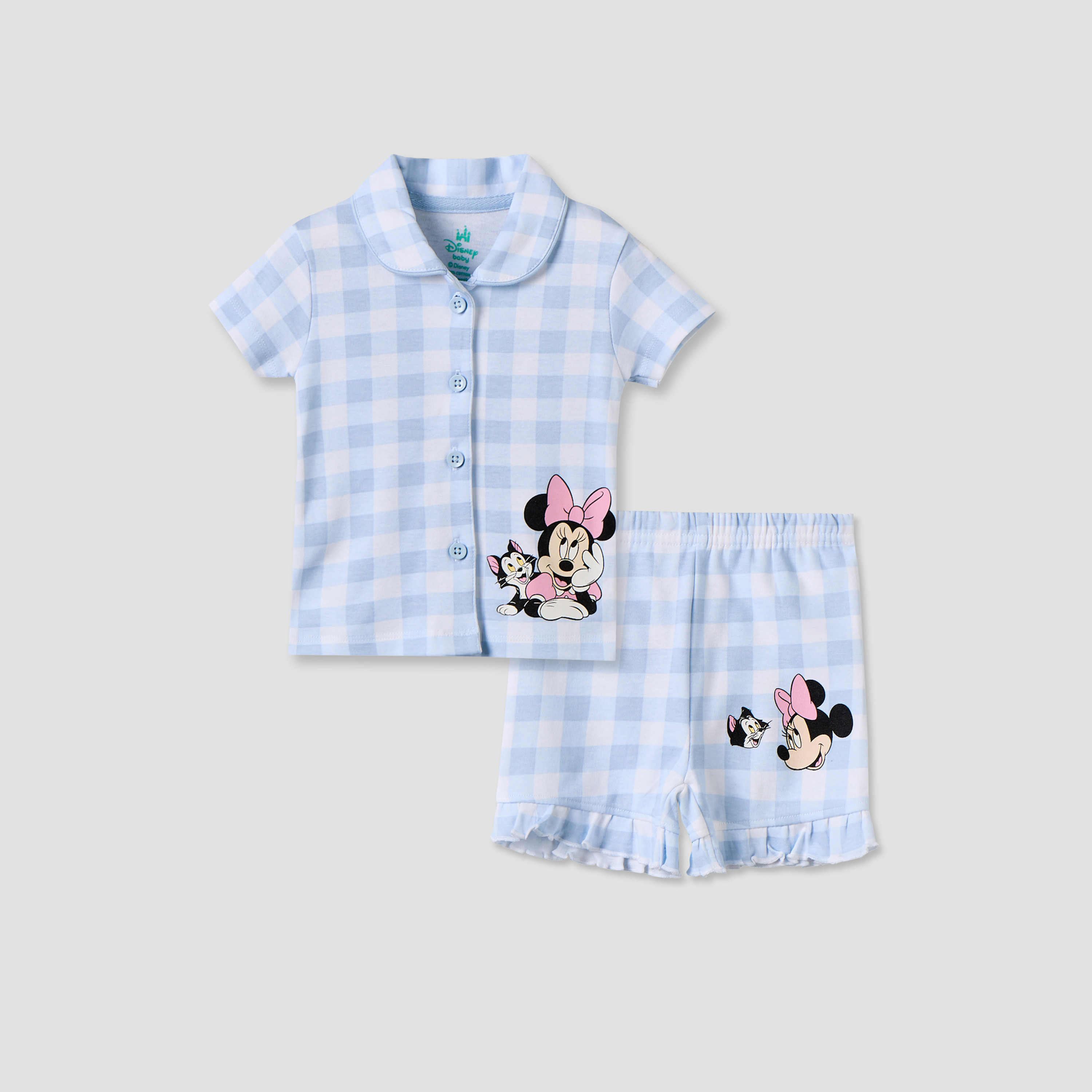 Disney Collared Short Sleeves Shirt and Shorts Set with Minnie Mouse Print-baby-girls-clothing-setsandcoords-image-2