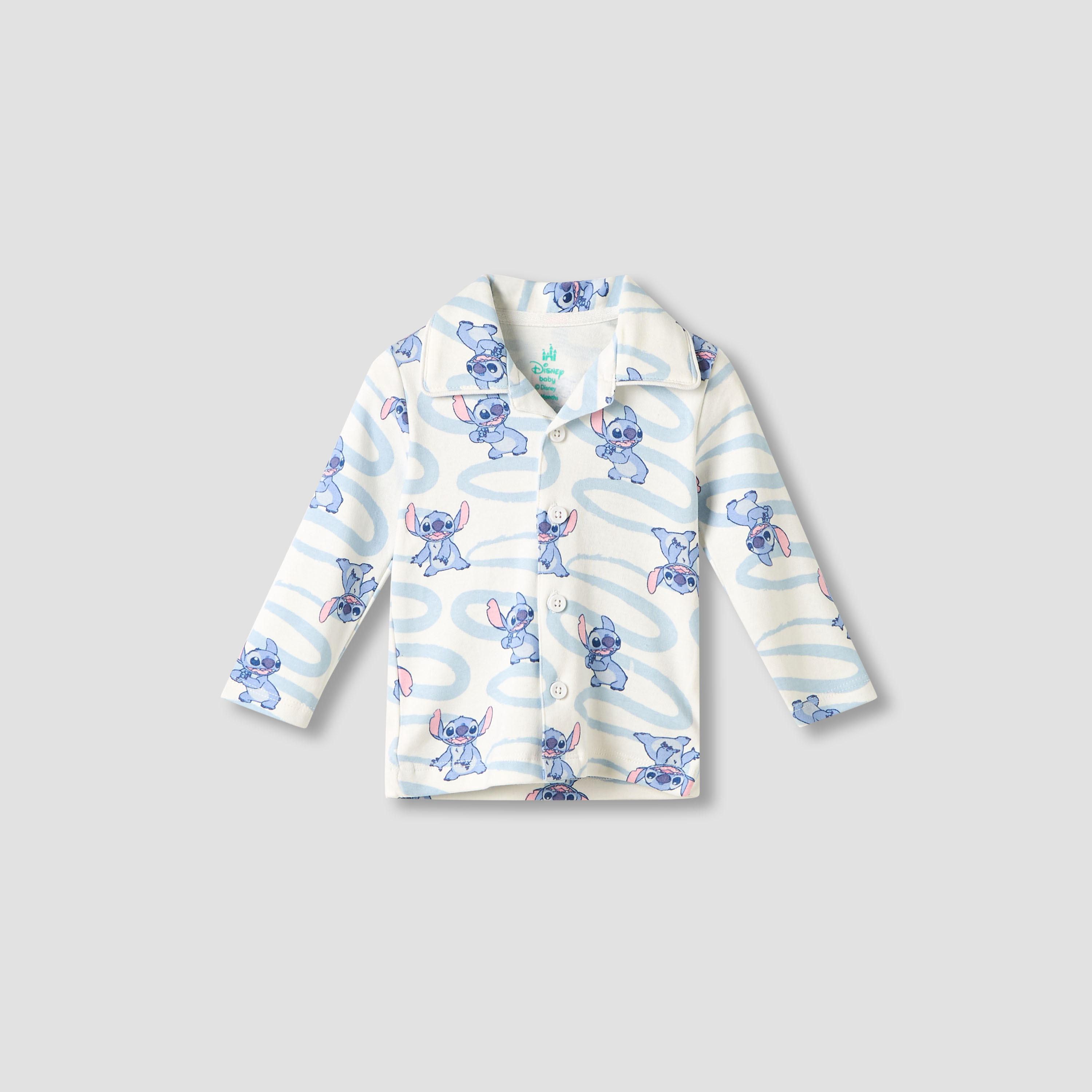 Disney Stitch Print Shirt and Pyjama Set-baby-girls-clothing-nightwear-pyjamasets-image-2