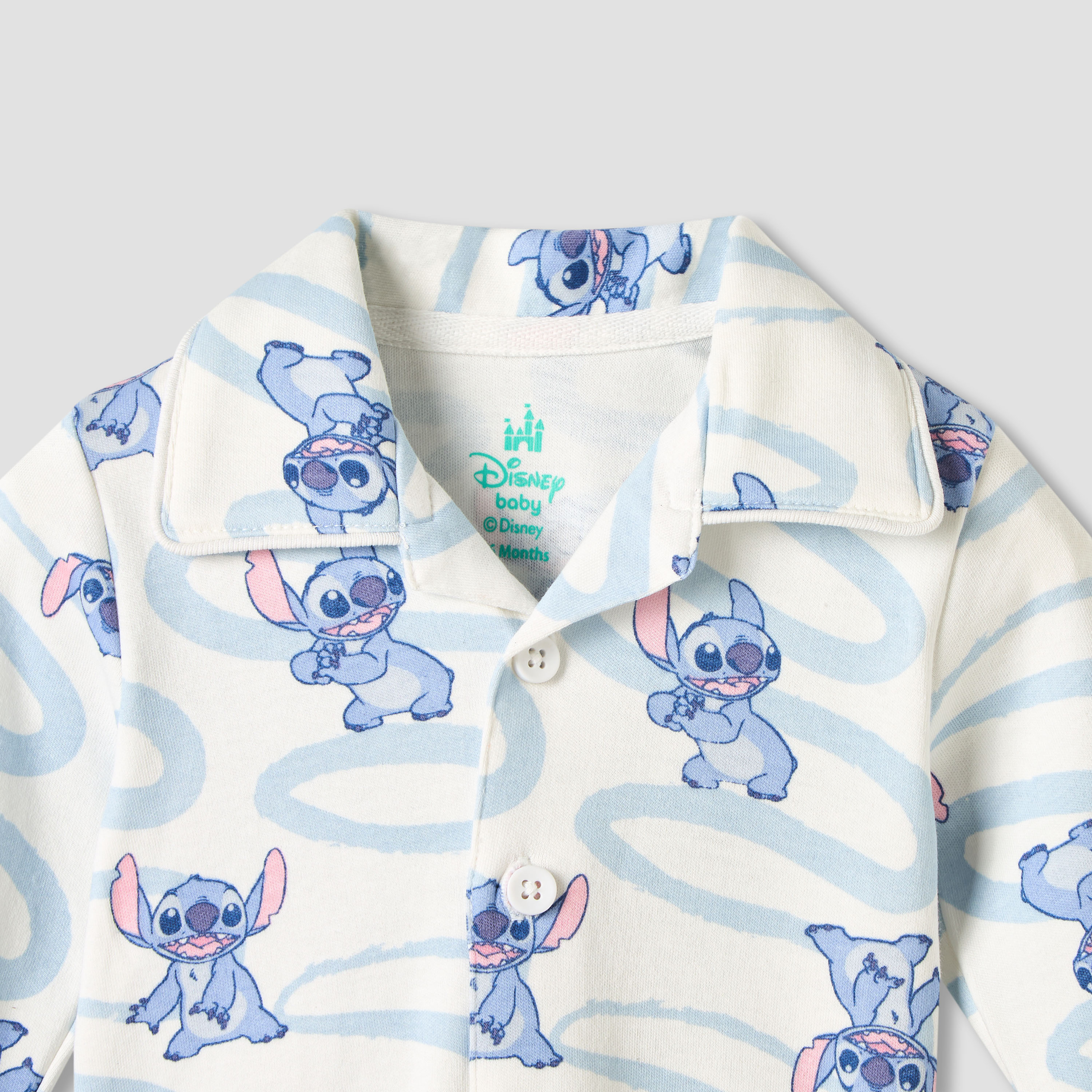 Disney Stitch Print Shirt and Pyjama Set-baby-girls-clothing-nightwear-pyjamasets-image-4