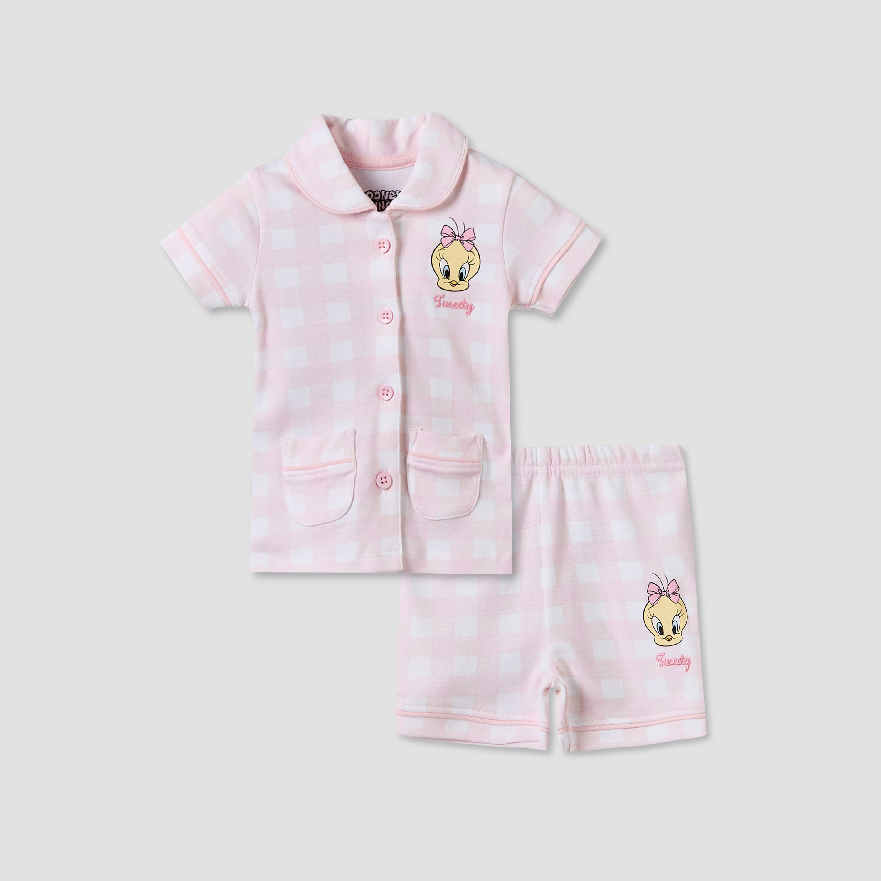 Disney Collared Short Sleeves Shirt and Shorts Set with Tweety Print-baby-girls-clothing-setsandcoords-image-2