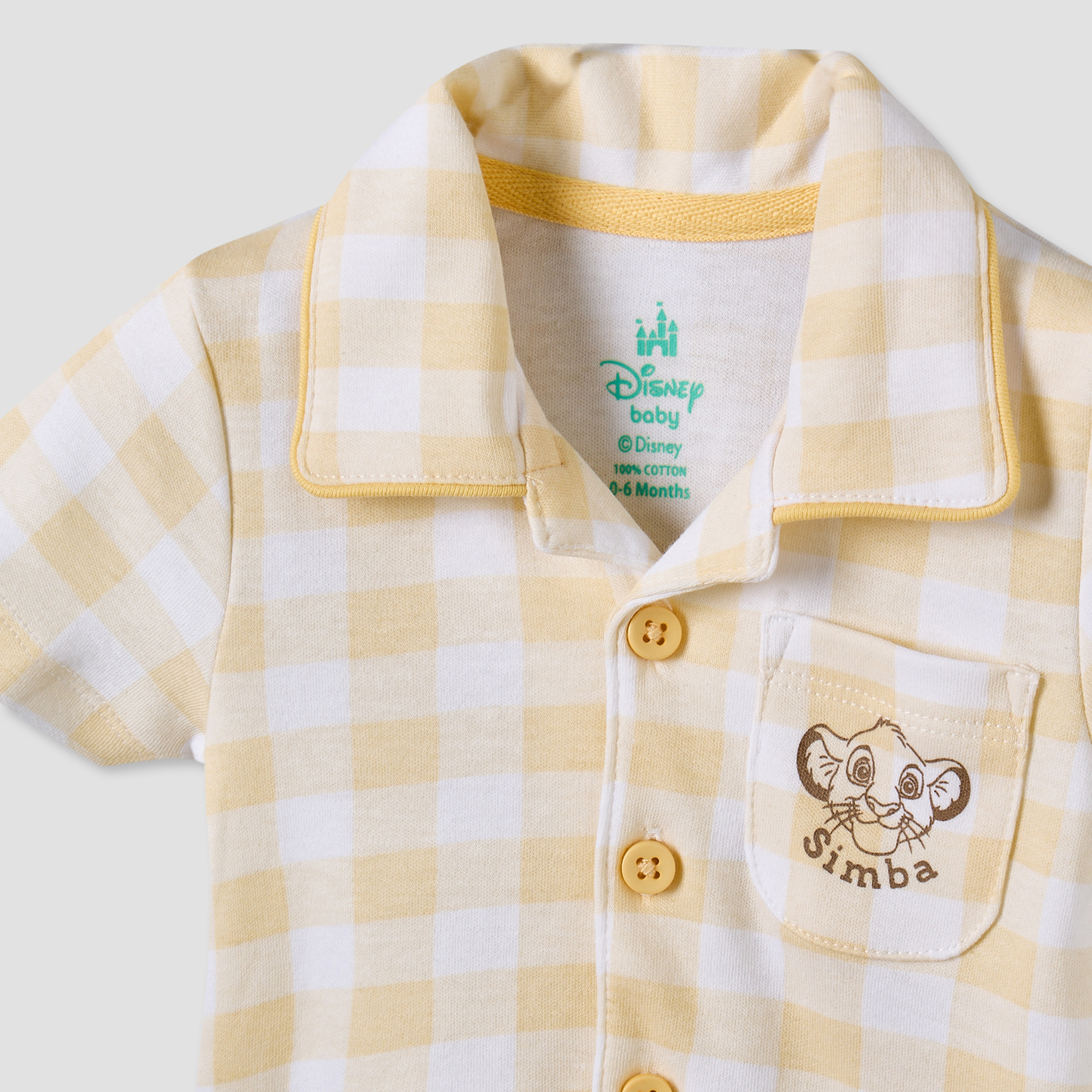 Disney Collared Short Sleeves Shirt and Shorts Set with Simba Print-baby-boys-clothing-setsandcoords-image-7