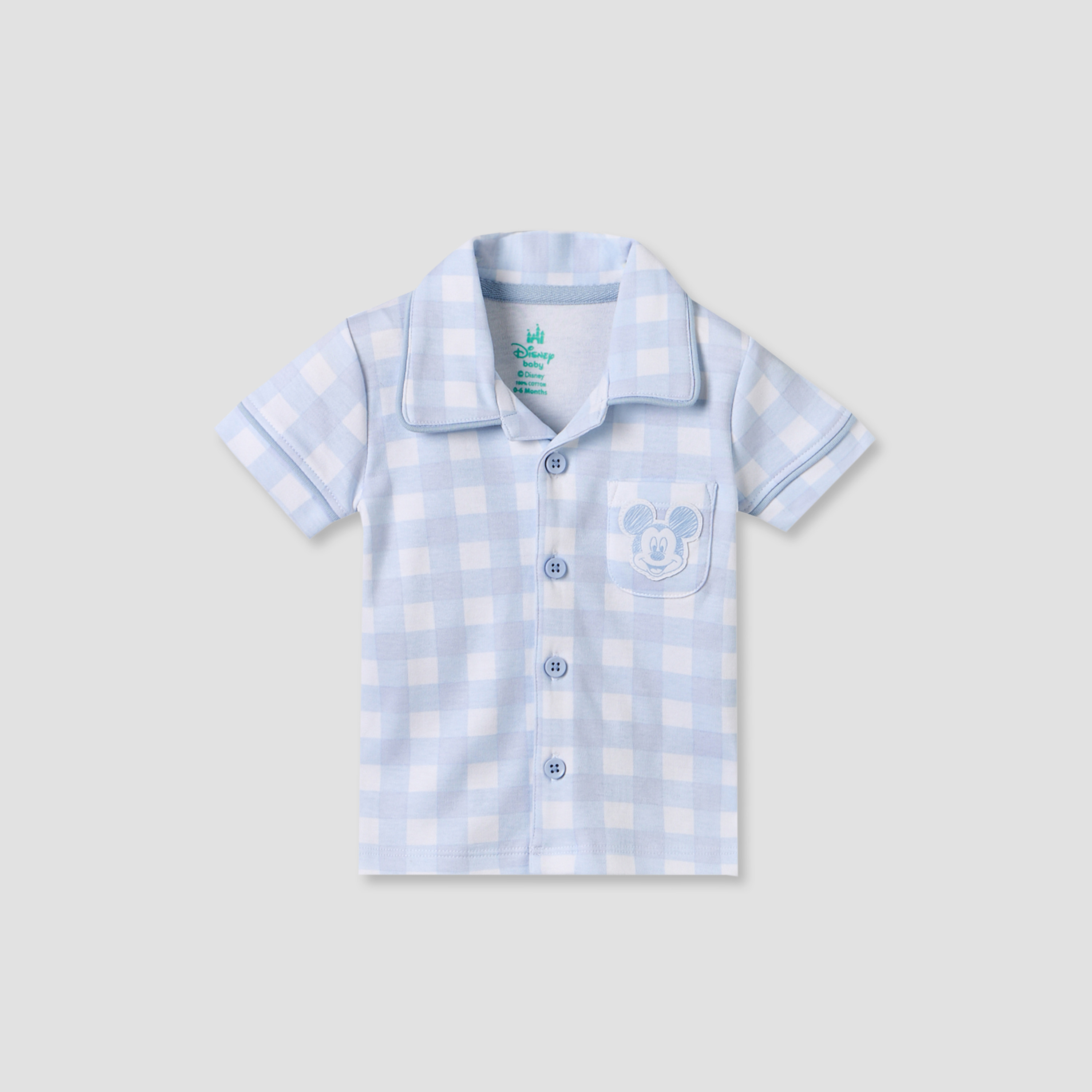 Disney Collared Short Sleeves Shirt and Shorts Set with Mickey Mouse Applique-baby-boys-clothing-setsandcoords-image-3