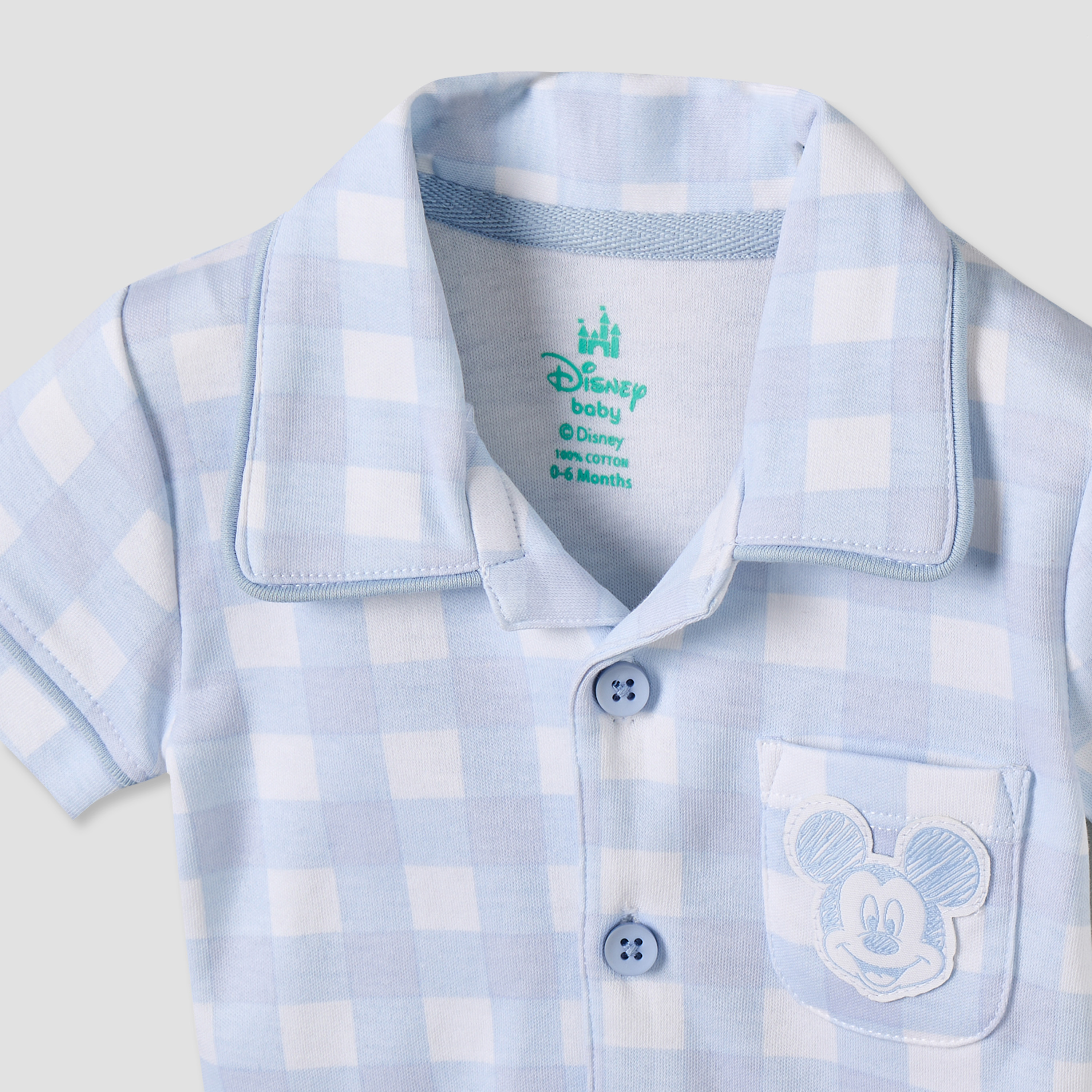 Disney Collared Short Sleeves Shirt and Shorts Set with Mickey Mouse Applique-baby-boys-clothing-setsandcoords-image-7