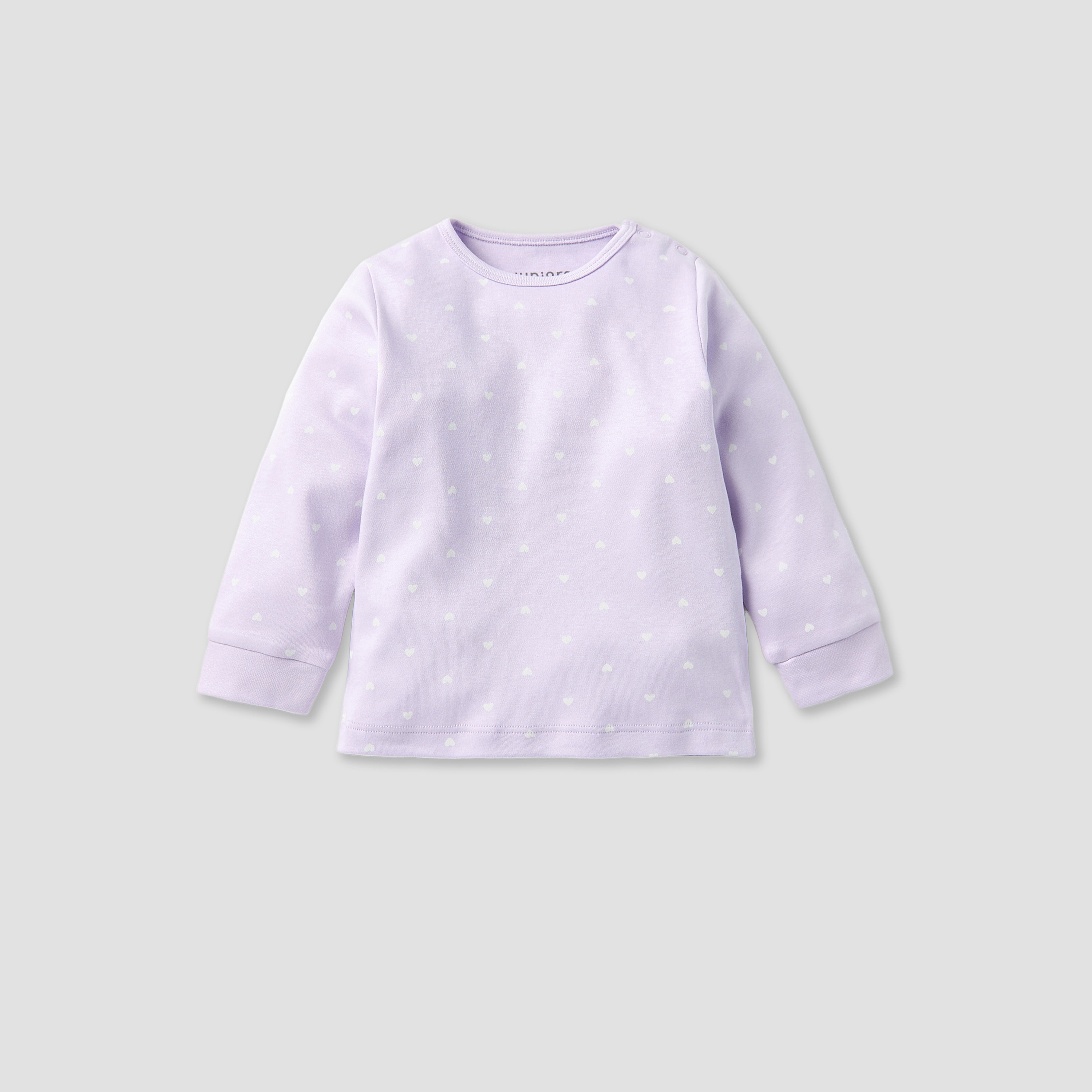 Juniors All-Over Heart Print Long Sleeves T-shirt and Elasticated Pyjama Set-baby-girls-clothing-nightwear-pyjamasets-image-2