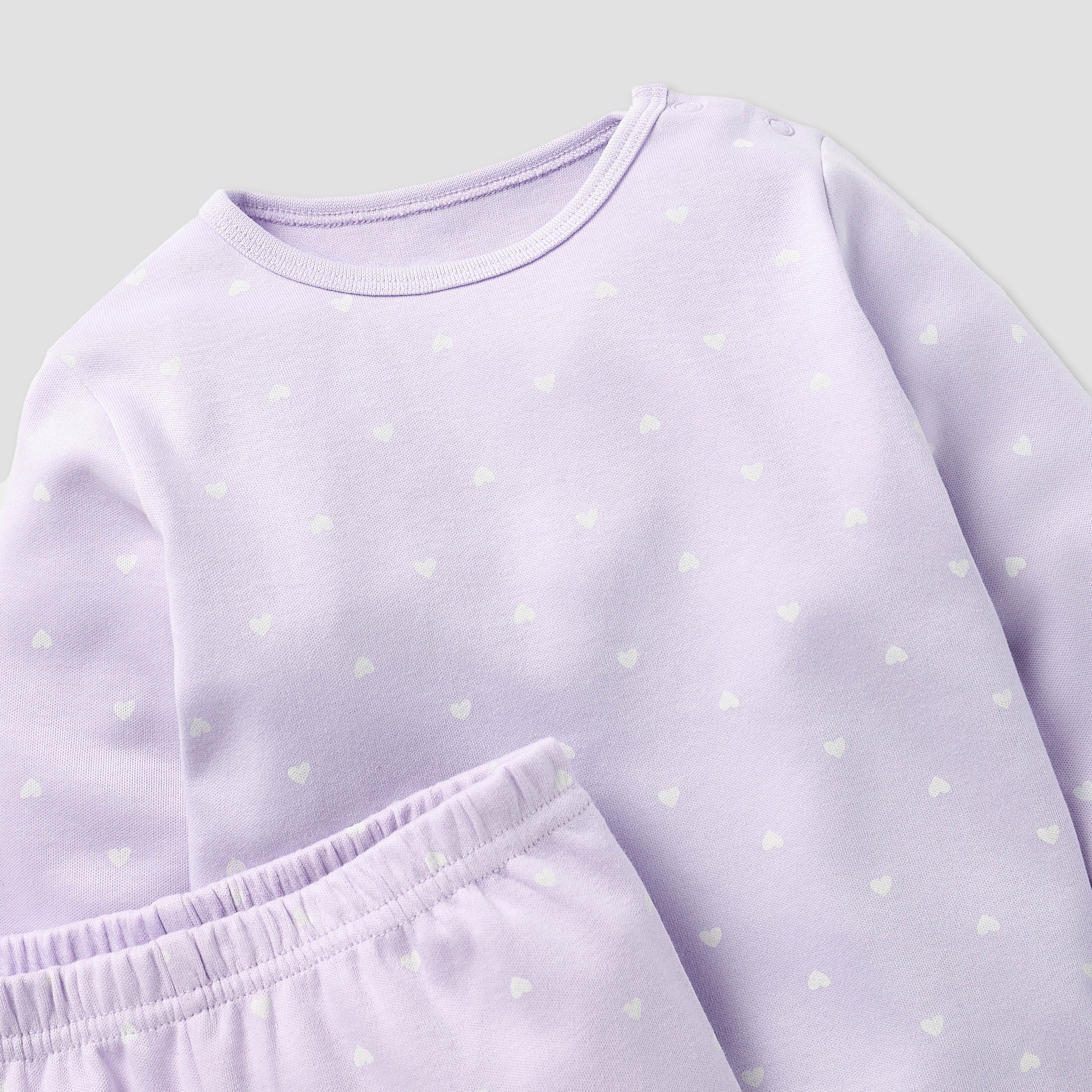 Juniors All-Over Heart Print Long Sleeves T-shirt and Elasticated Pyjama Set-baby-girls-clothing-nightwear-pyjamasets-image-4