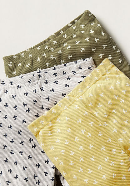Juniors Aeroplane Print Long Sleeves T-shirt and Pyjamas - Set of 3-Multipacks-image-2