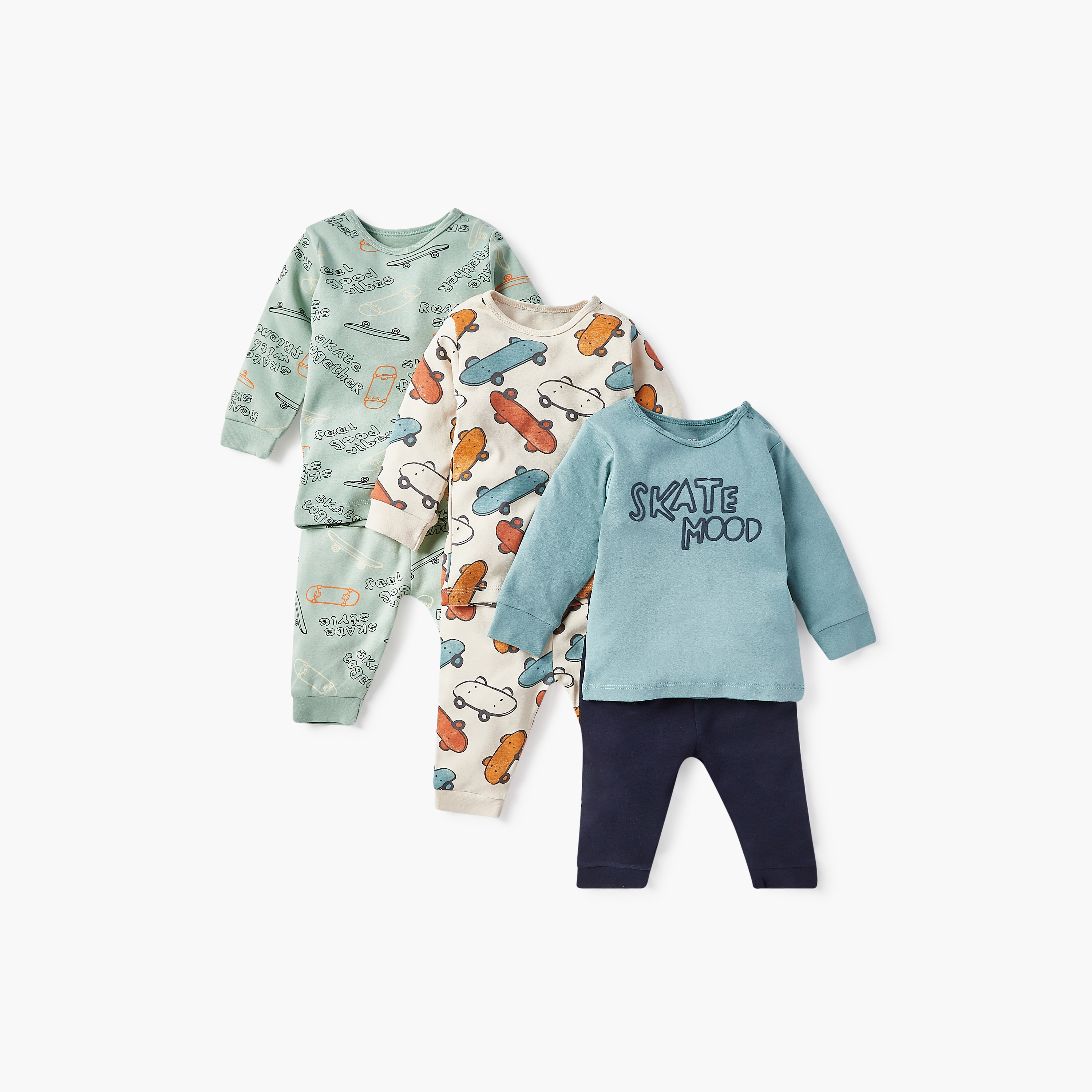 بنطلون بيجاما وتيشيرت بطبعات جيمر من جونيورز - مجموعة من 3 أطقم-baby-boys-clothing-nightwear-pyjamasets-image-1