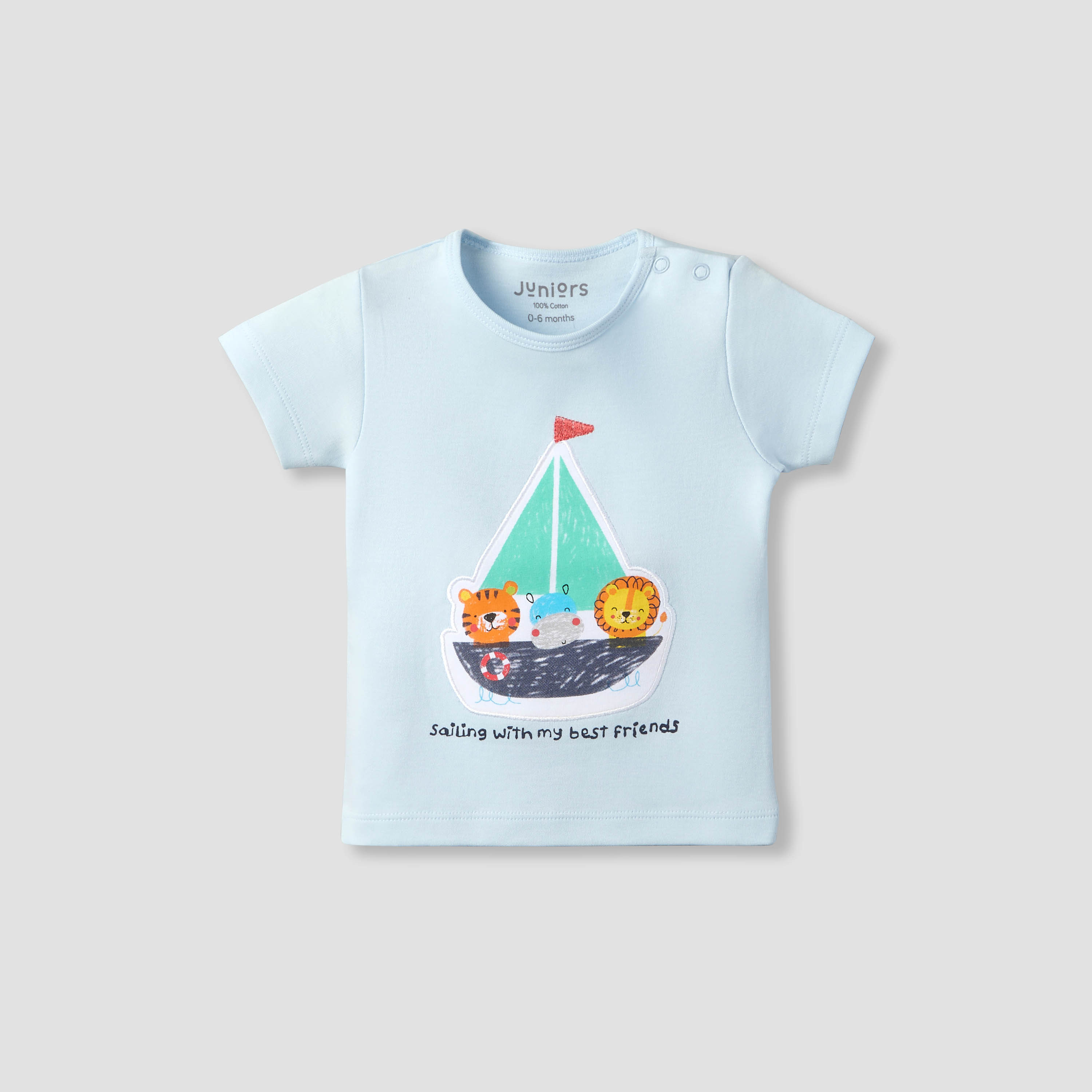 طقم شورت وتيشيرت برقبة ضيقة وأكمام قصيرة وزخارف من جونيورز-baby-boys-clothing-setsandcoords-image-3