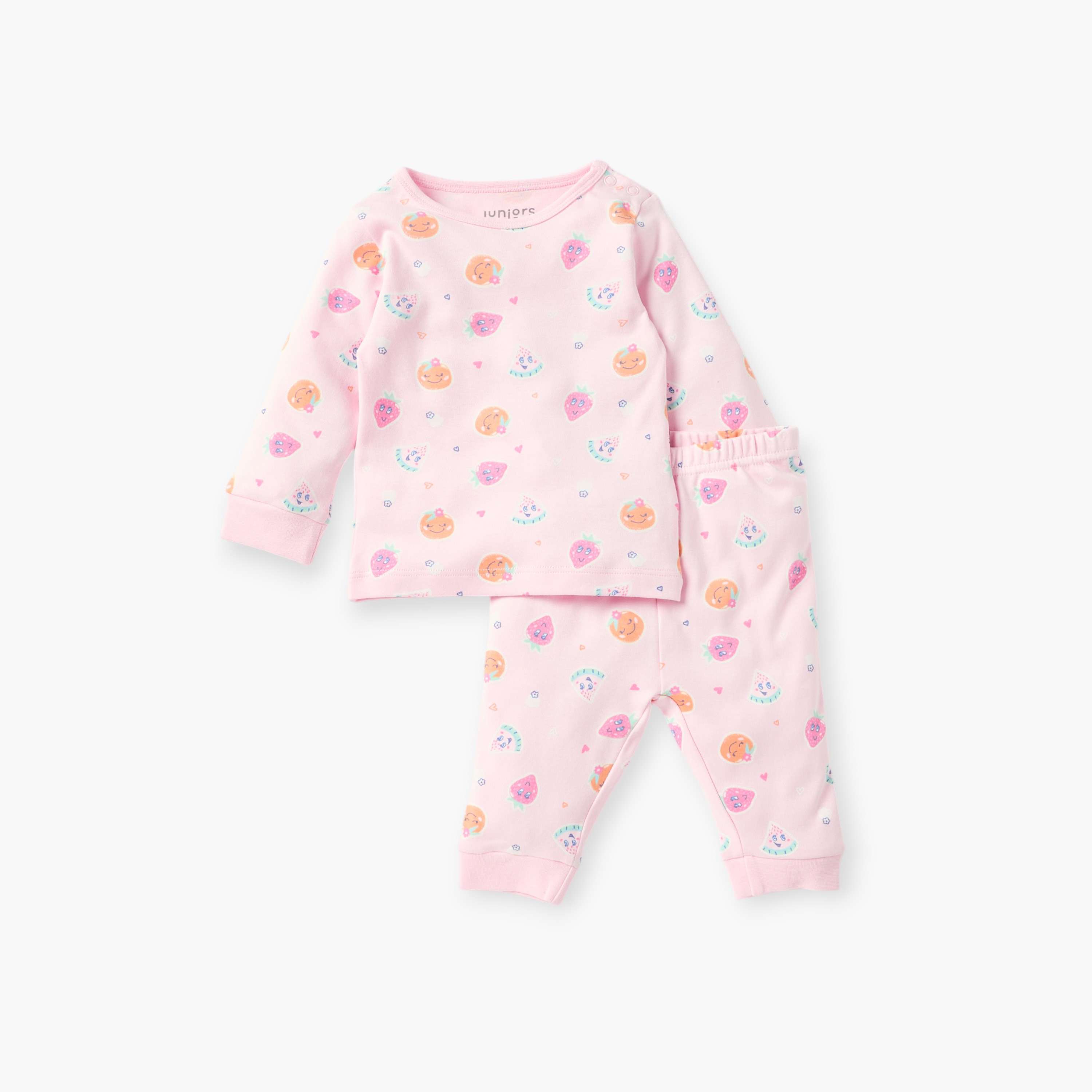 Juniors Printed T-shirt with Pyjama - Set of 3-baby-girls-clothing-nightwear-pyjamasets-image-3