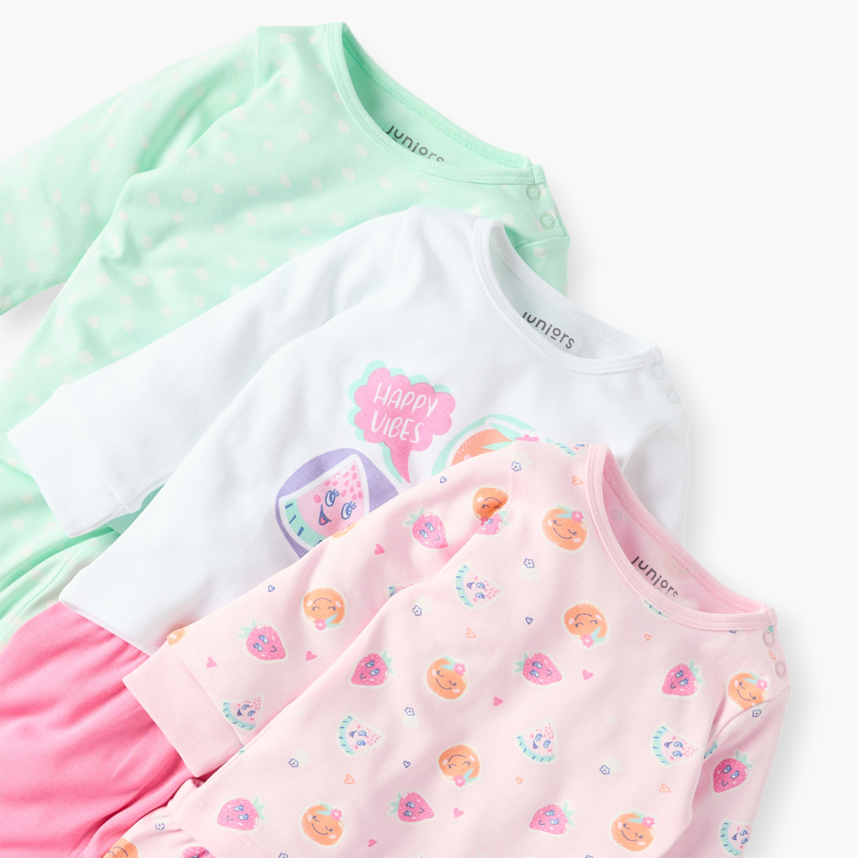 طقم بيجاما وتيشيرت بطبعات من جونيورز - 3 قطع-baby-girls-clothing-nightwear-pyjamasets-image-6