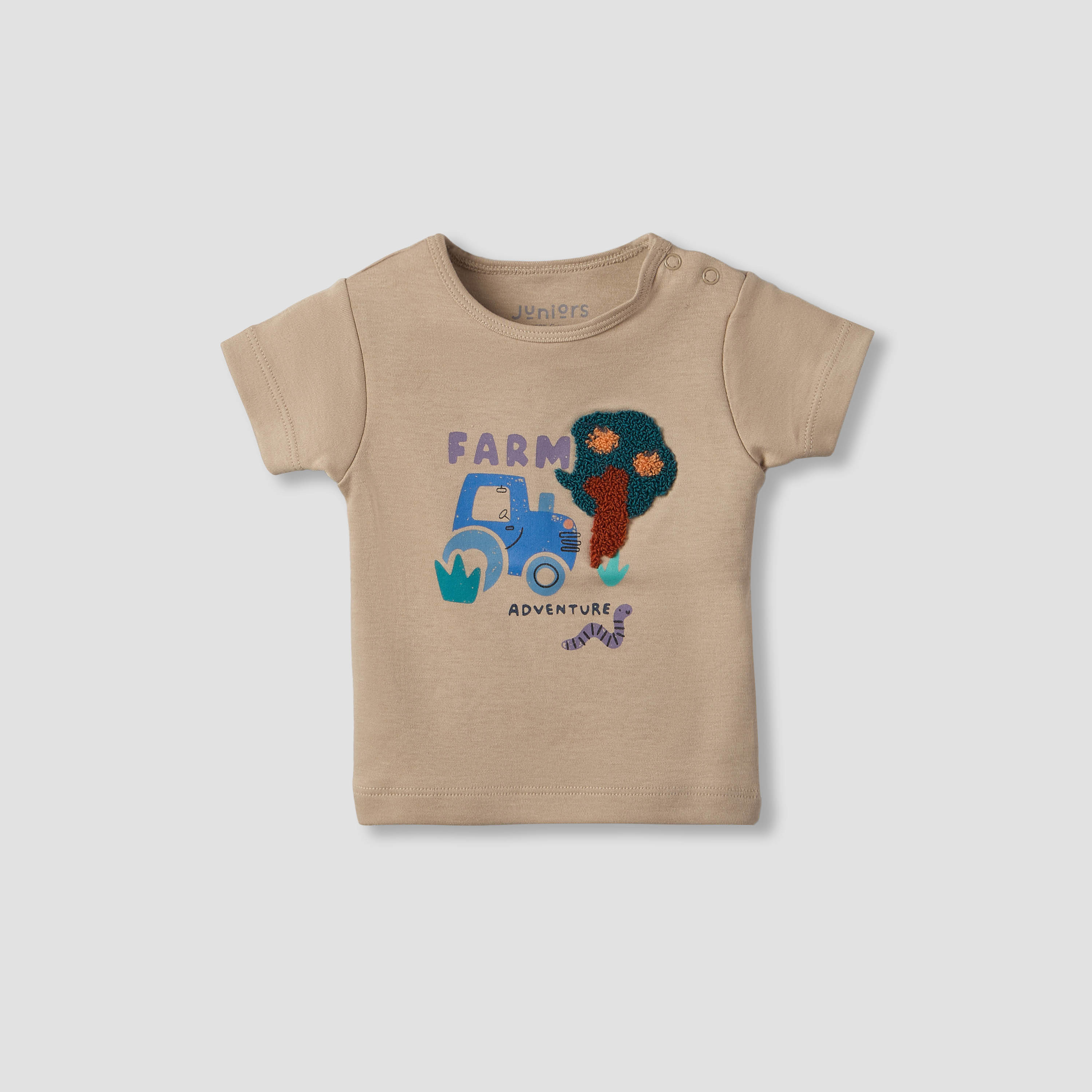 طقم شورت وتيشيرت بأكمام قصيرة وياقة ضيقة بطبعات مزرعة من جونيورز-baby-boys-clothing-setsandcoords-image-3