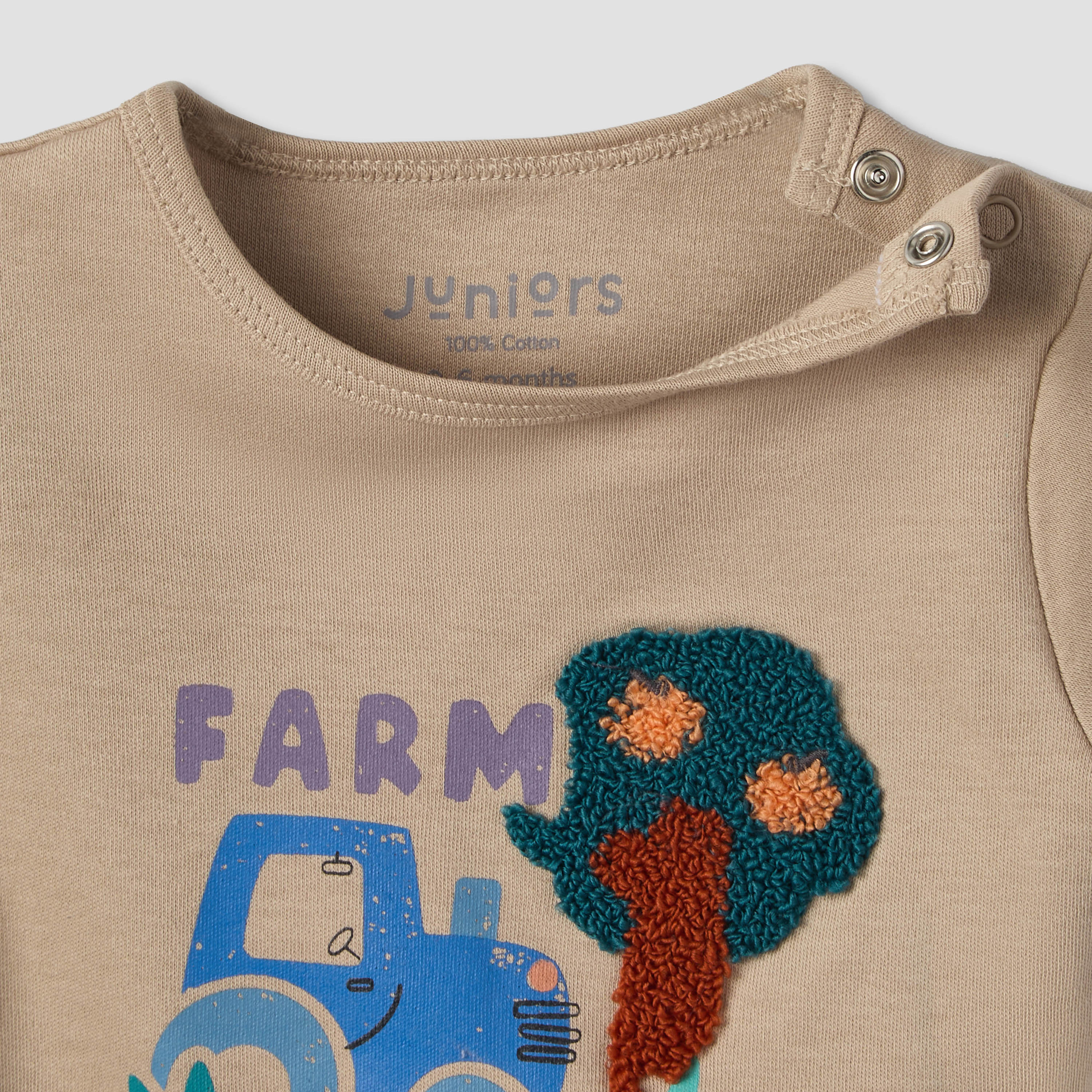 طقم شورت وتيشيرت بأكمام قصيرة وياقة ضيقة بطبعات مزرعة من جونيورز-baby-boys-clothing-setsandcoords-image-8