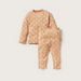 Juniors Cat Print Long Sleeves Top and Pyjamas - Set of 3-Pyjama Sets-thumbnailMobile-5