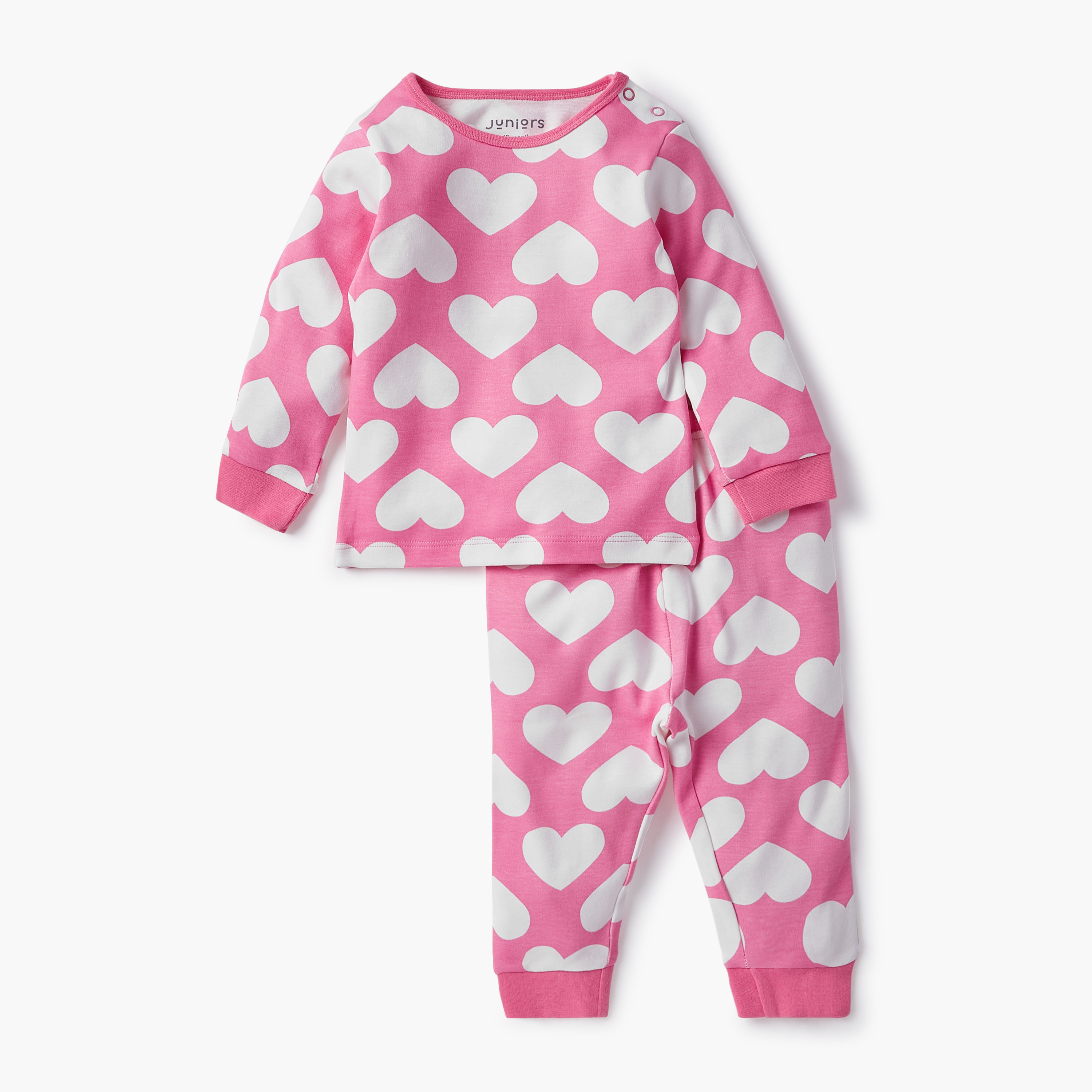 Juniors Printed T-shirt with Pyjama - Set of 3-baby-girls-clothing-nightwear-pyjamasets-image-4