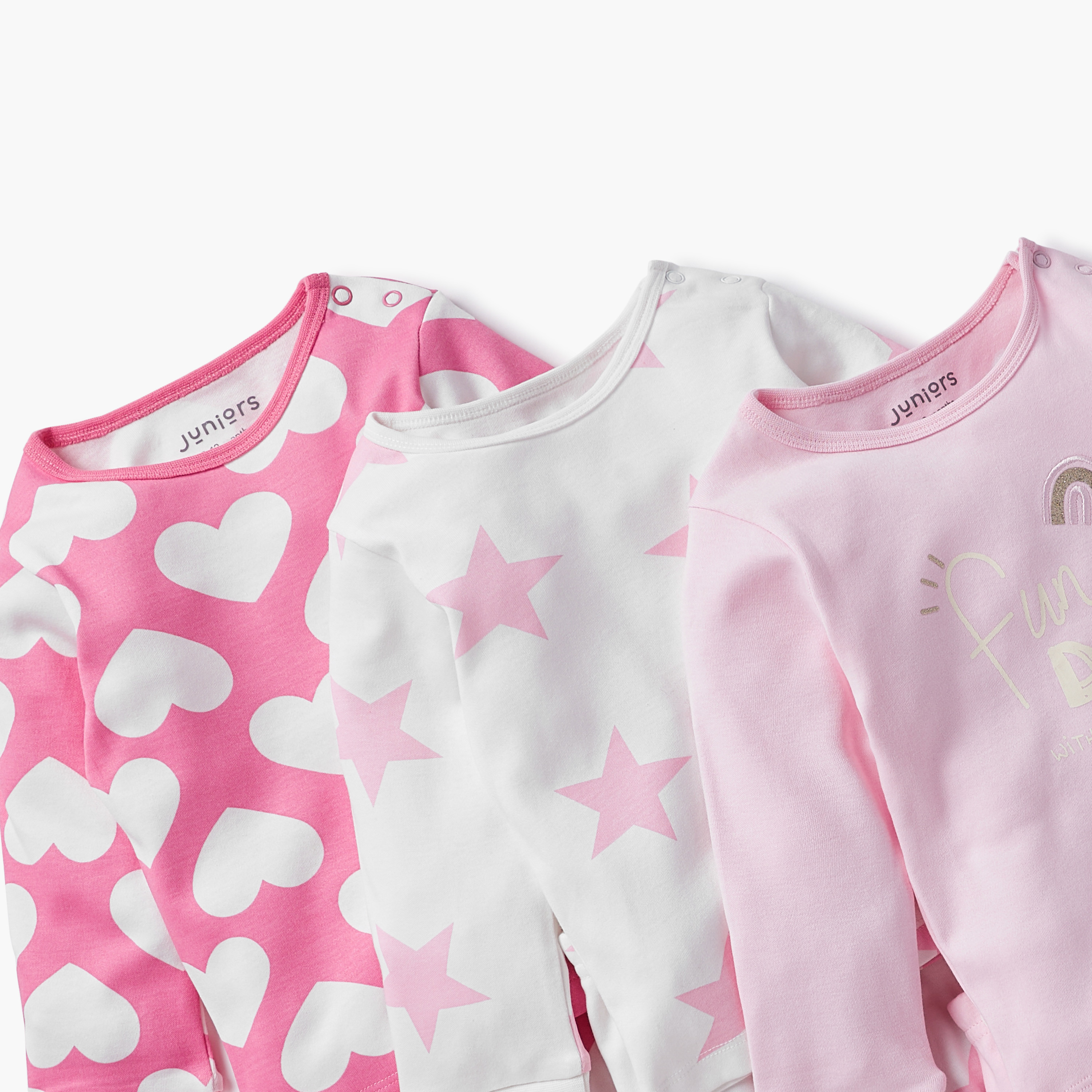 Juniors Printed T-shirt with Pyjama - Set of 3-baby-girls-clothing-nightwear-pyjamasets-image-5